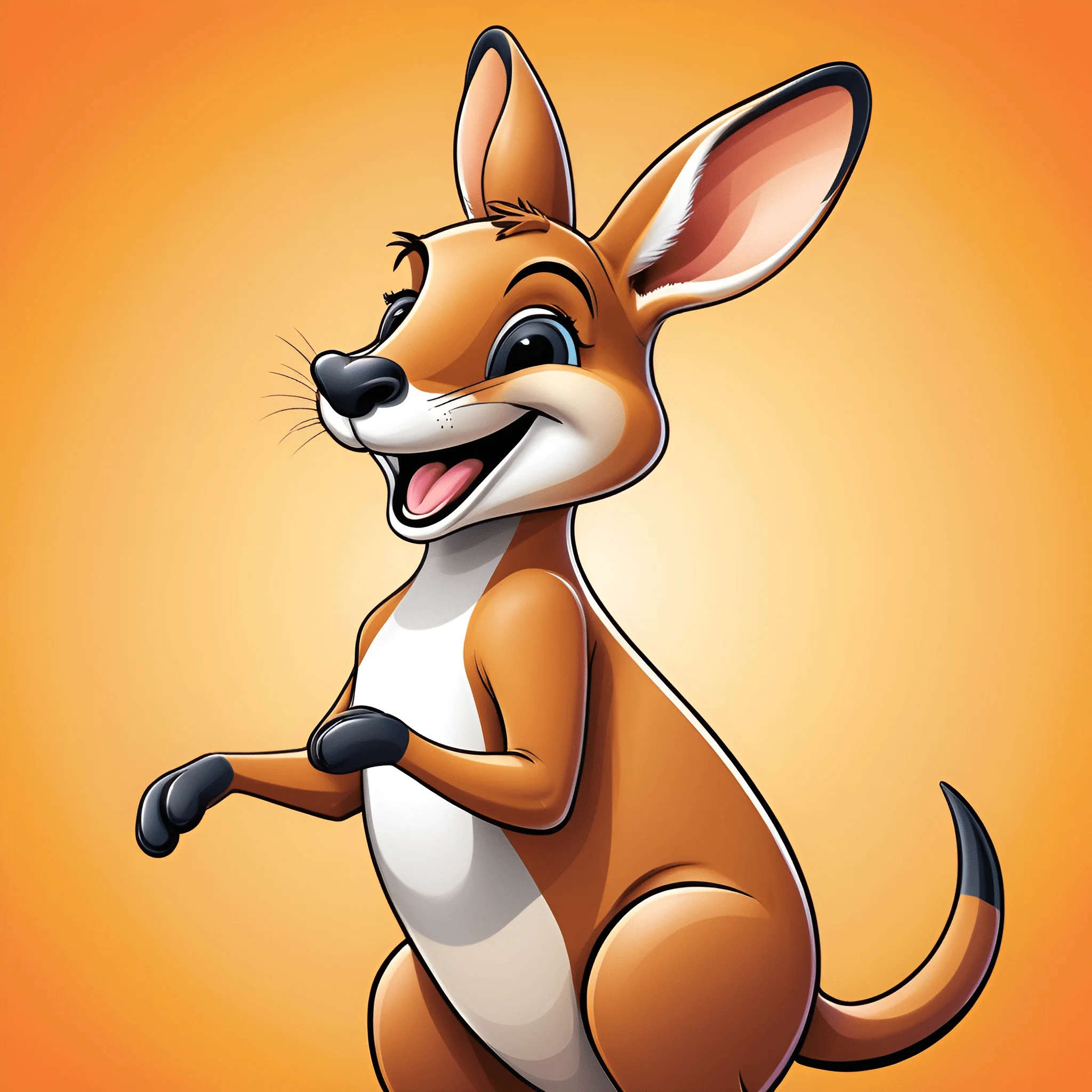 Playful Cartoon Kangaroo - Free Download - AI Scribbles