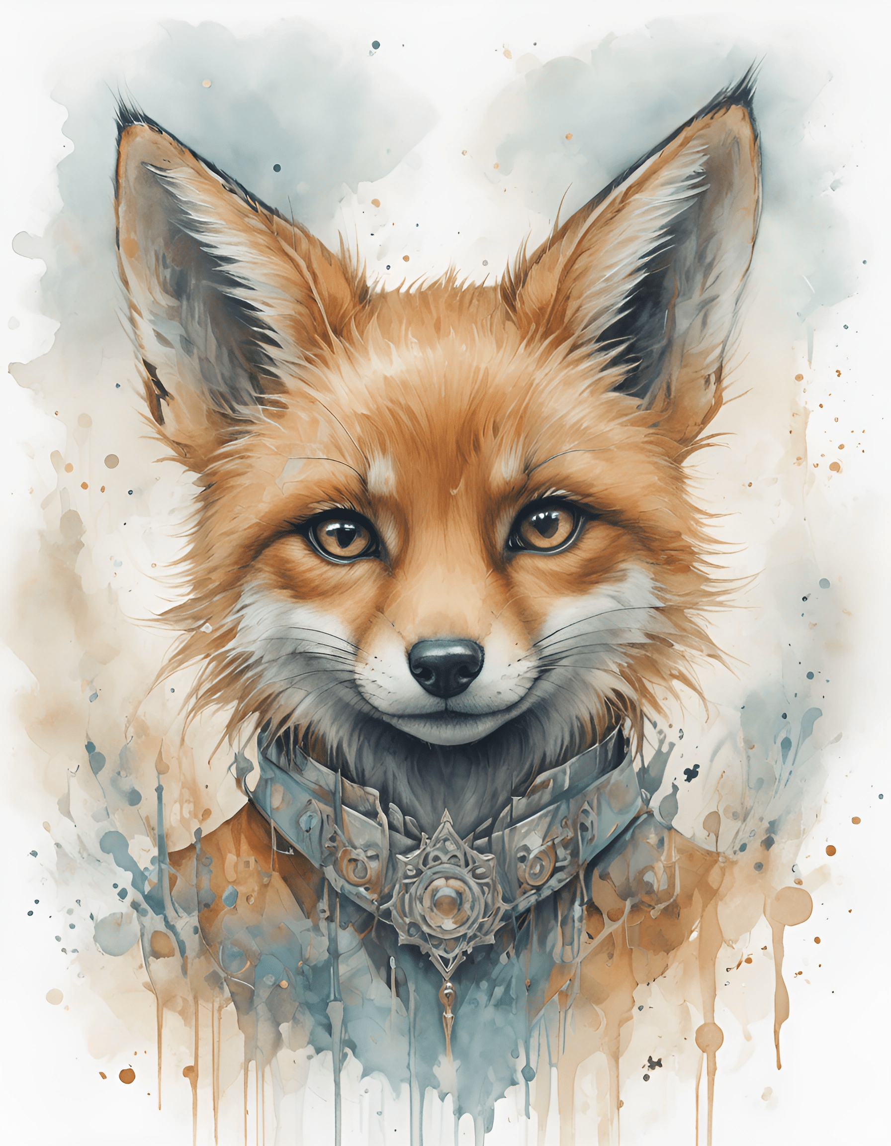 Watercolor Portrait of a Fox - Free Download - AI Scribbles