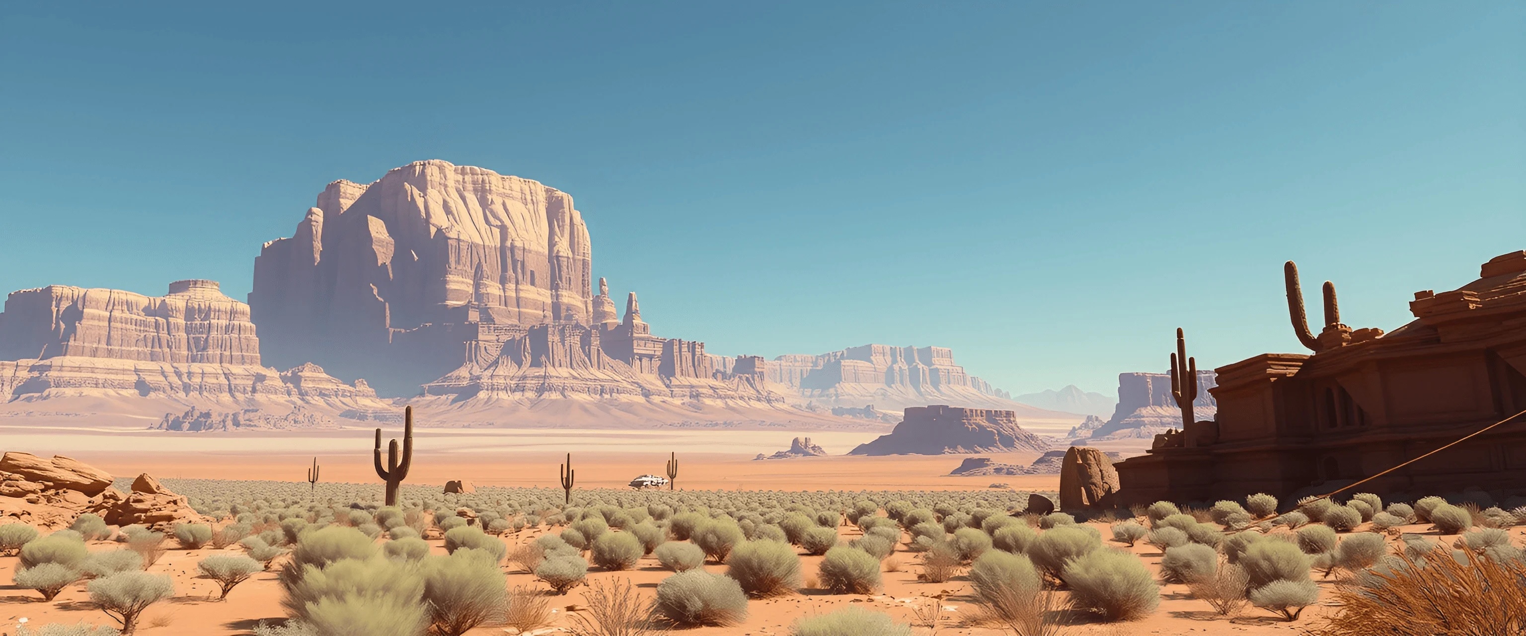 Desert Landscape with Majestic Mountains - Free Download - AI Scribbles
