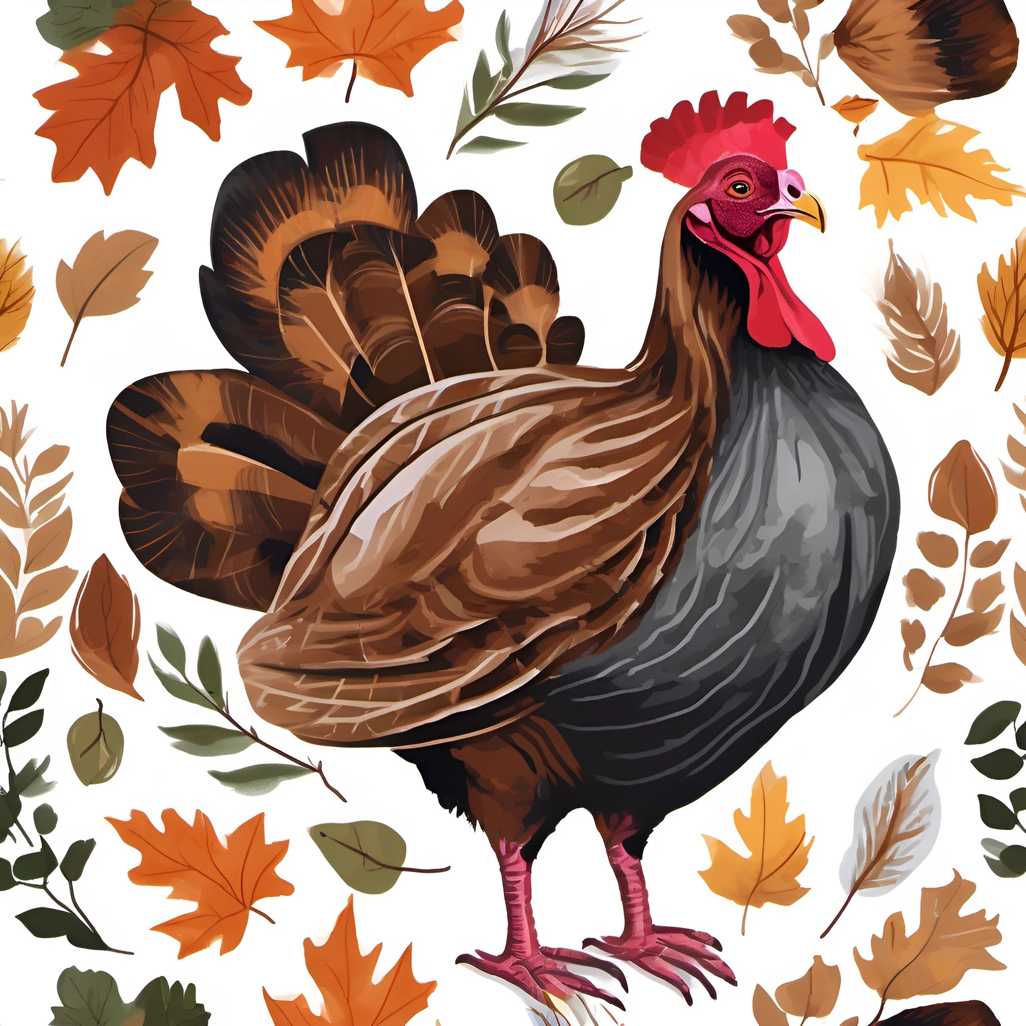 Autumn Turkey Illustration - Free Download - AI Scribbles