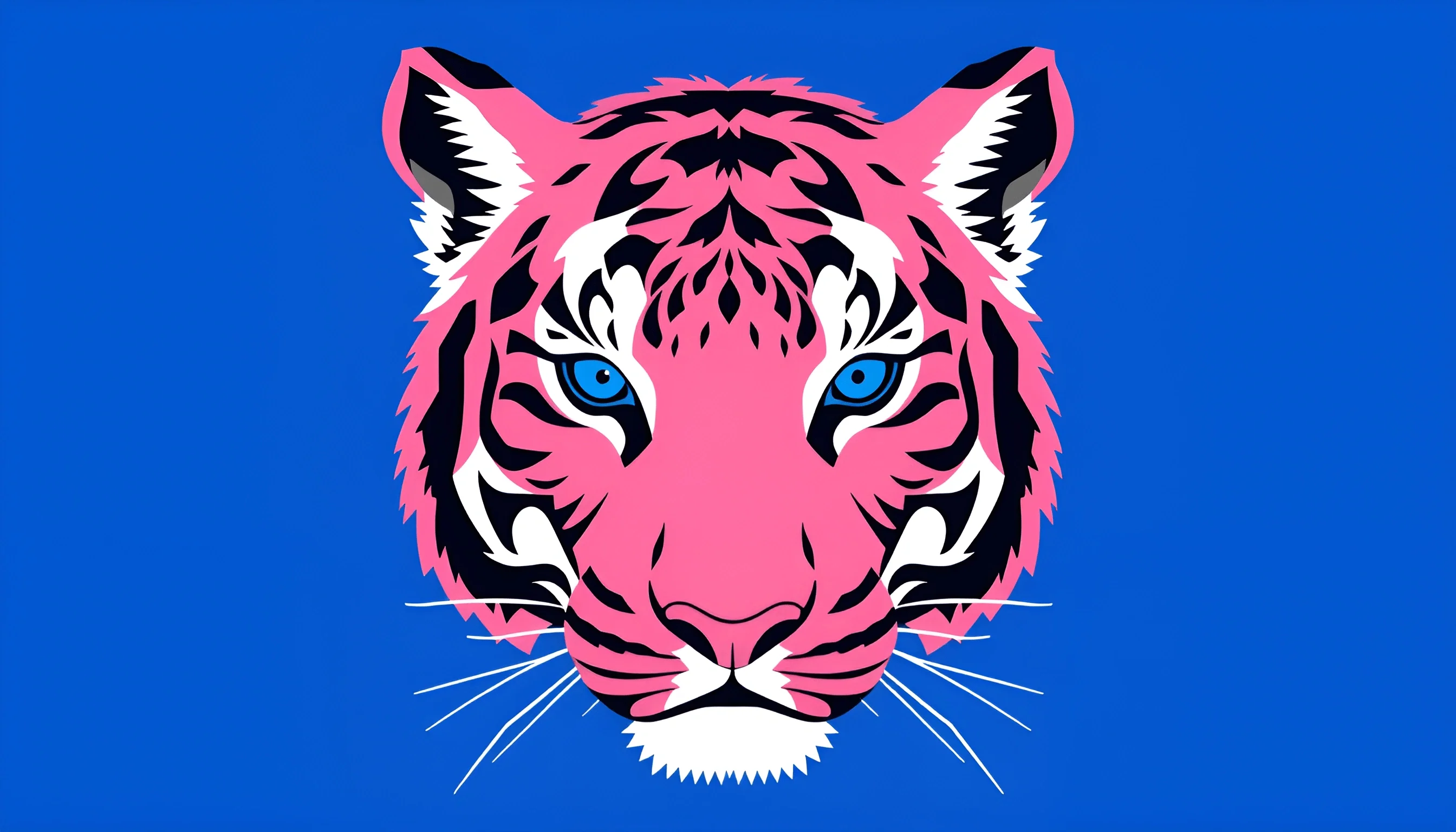 Pink Tiger Head Illustration - Free Download - AI Scribbles