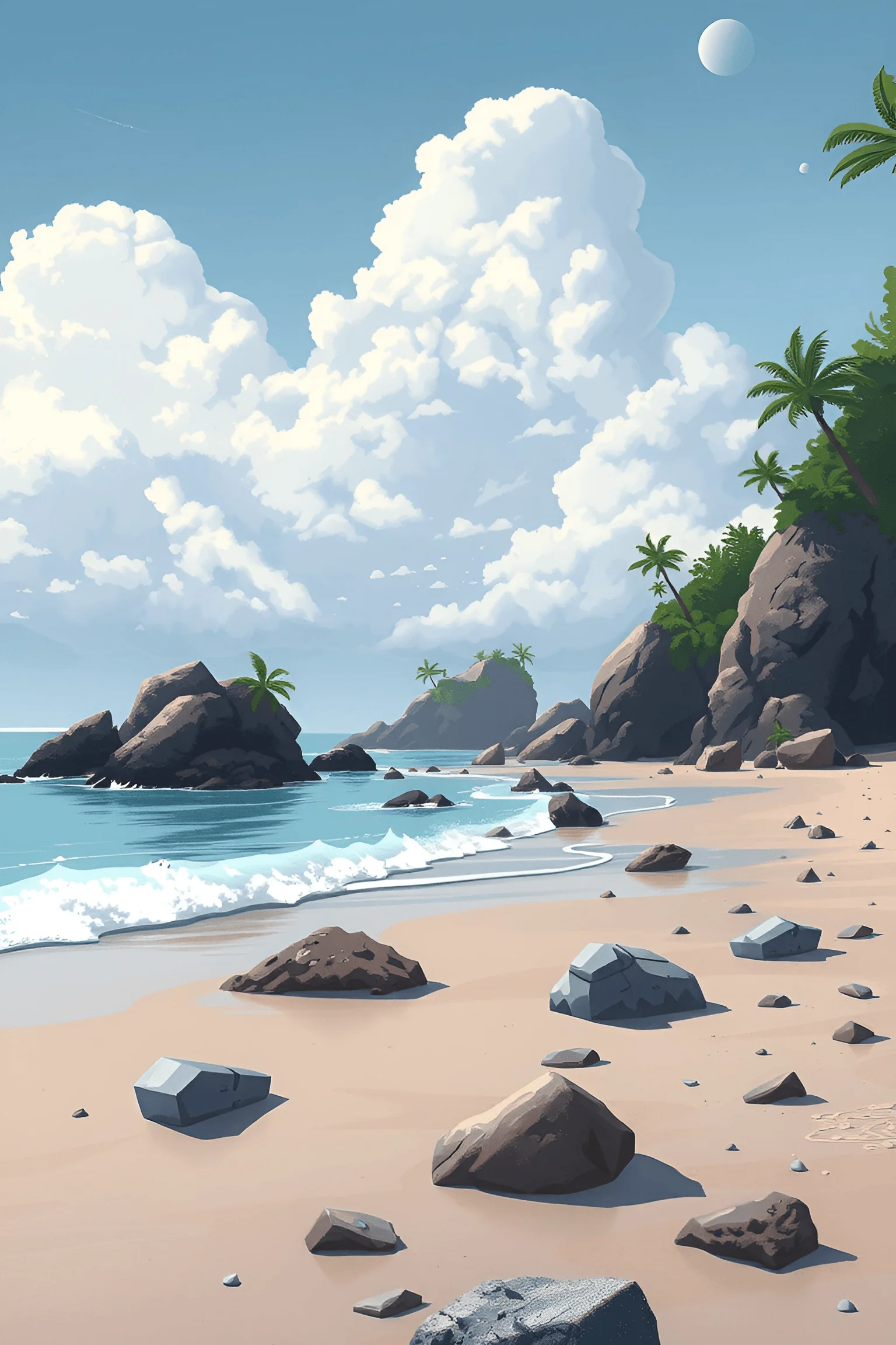 Generic Beach Tropical Beach Landscape - Free Download - AI Scribbles