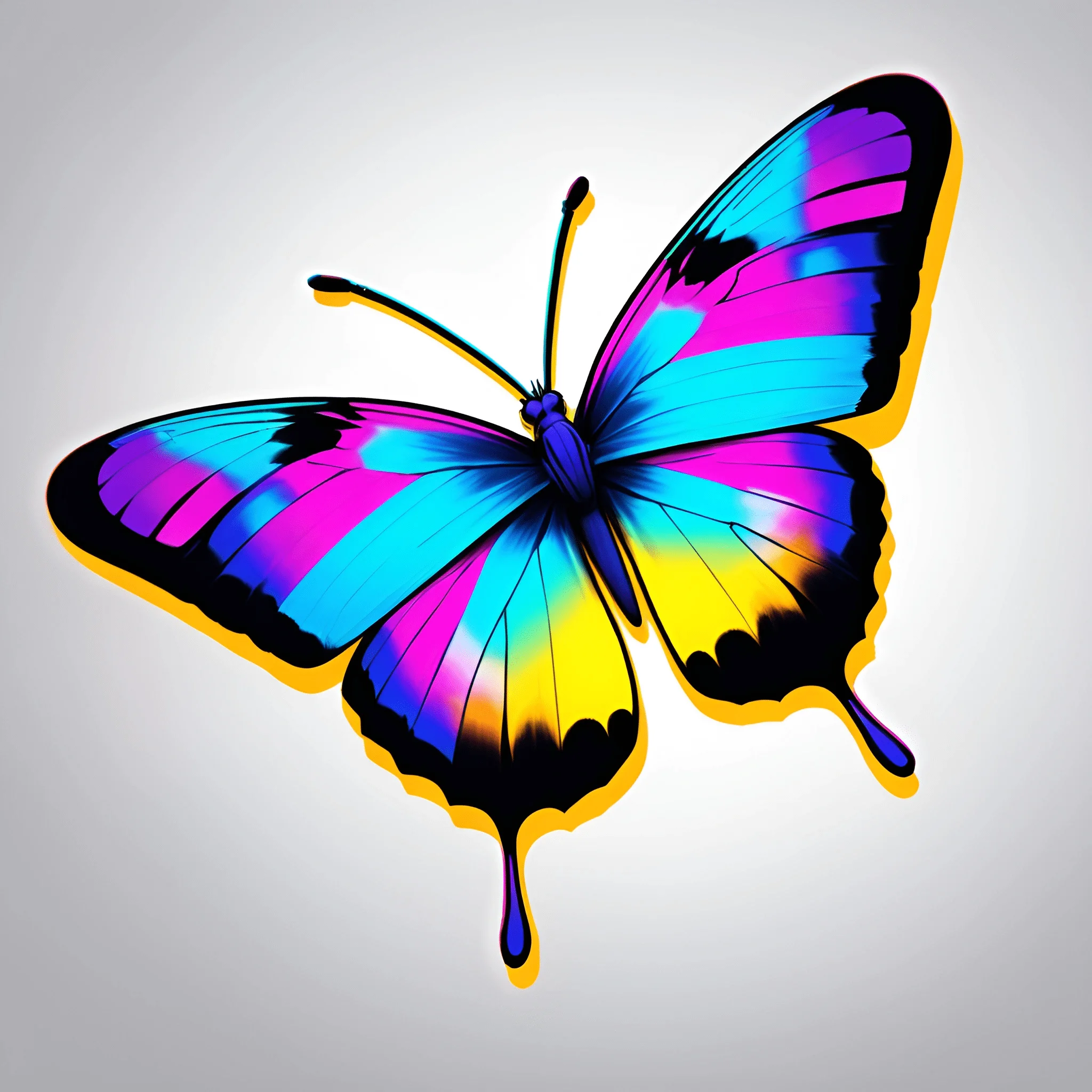Vibrant Abstract Butterfly Illustration - Free Download - AI Scribbles