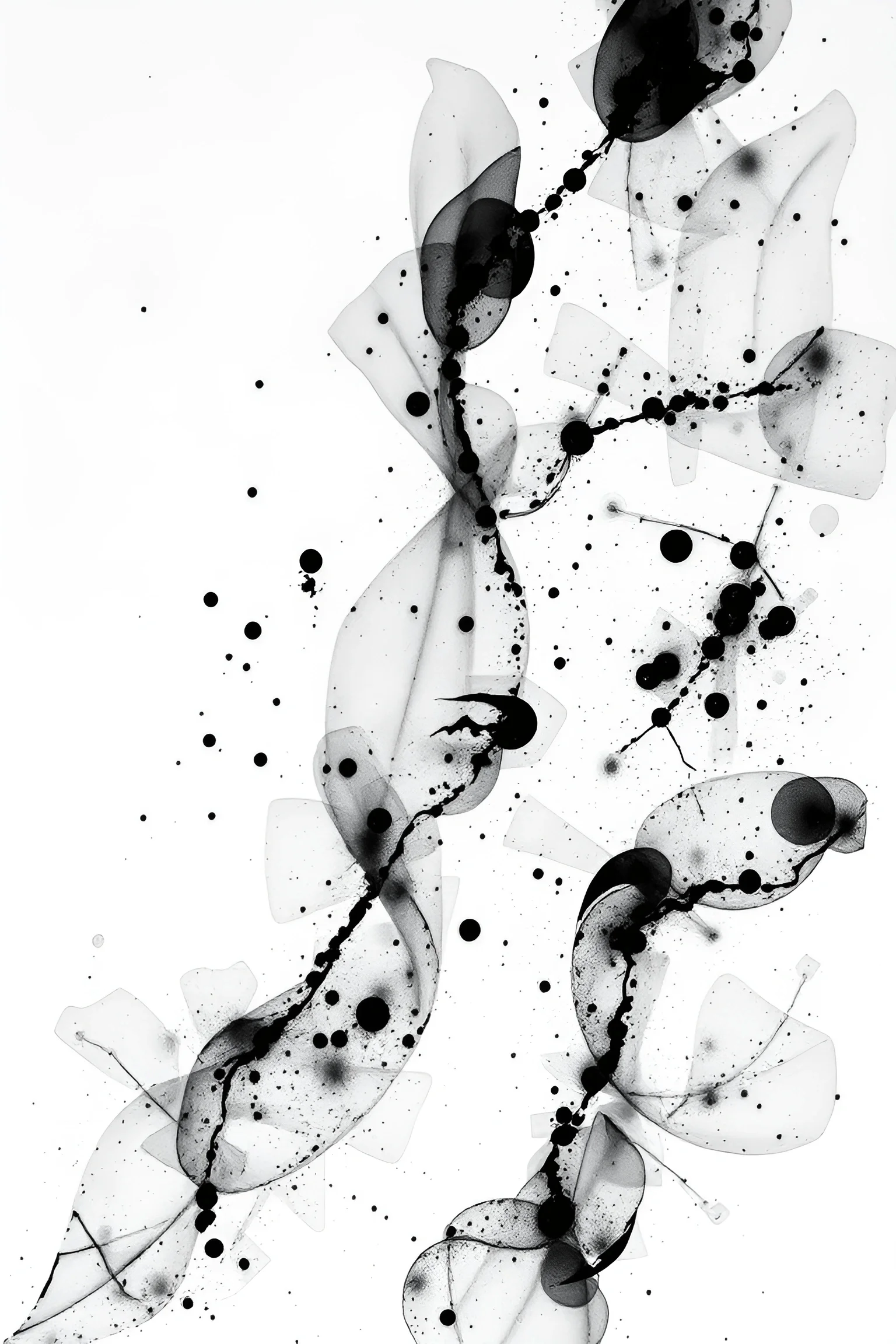Flow With Ink Black Ink Abstract Flow on White Background - Free Download - AI Scribbles
