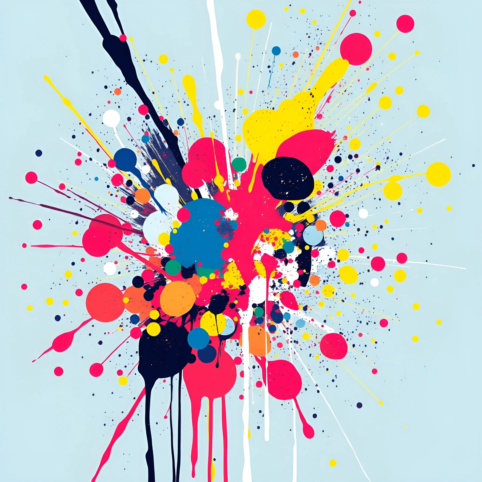 Colorful Paint Splatter Abstract Art - Free Download - AI Scribbles