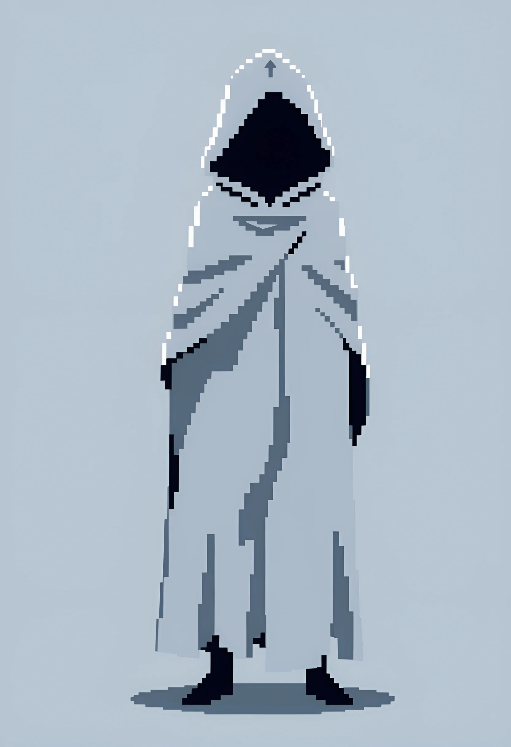 Pixel Art Hooded Figure in Cloak - Free Download - AI Scribbles