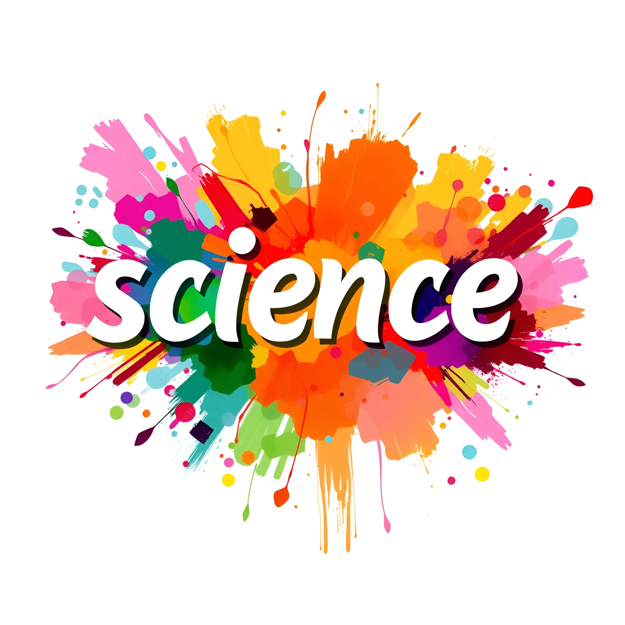 Science Text Fancy Colorful Science Text with Paint Splashes - Free Download - AI Scribbles