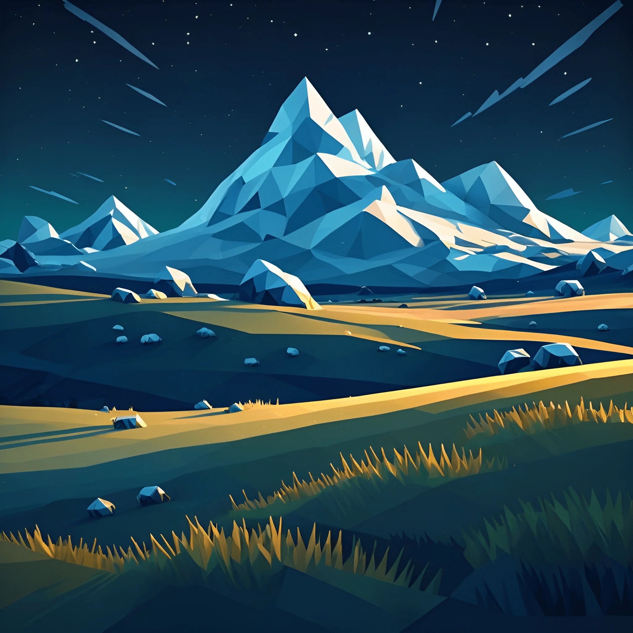 Low Poly Mountain Landscape - Free Download - AI Scribbles