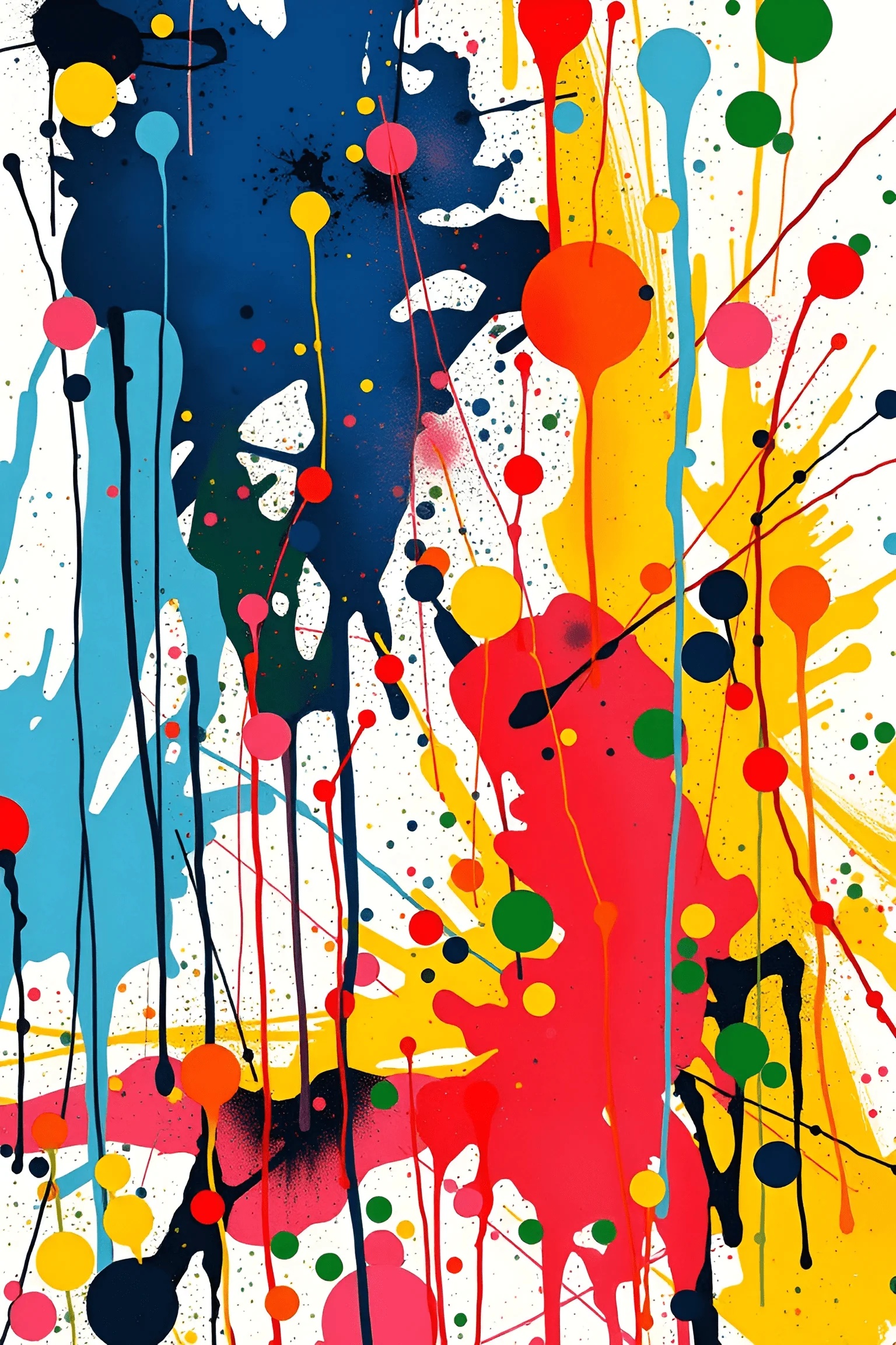 Colorful Abstract Paint Splatter Art - Free Download - AI Scribbles