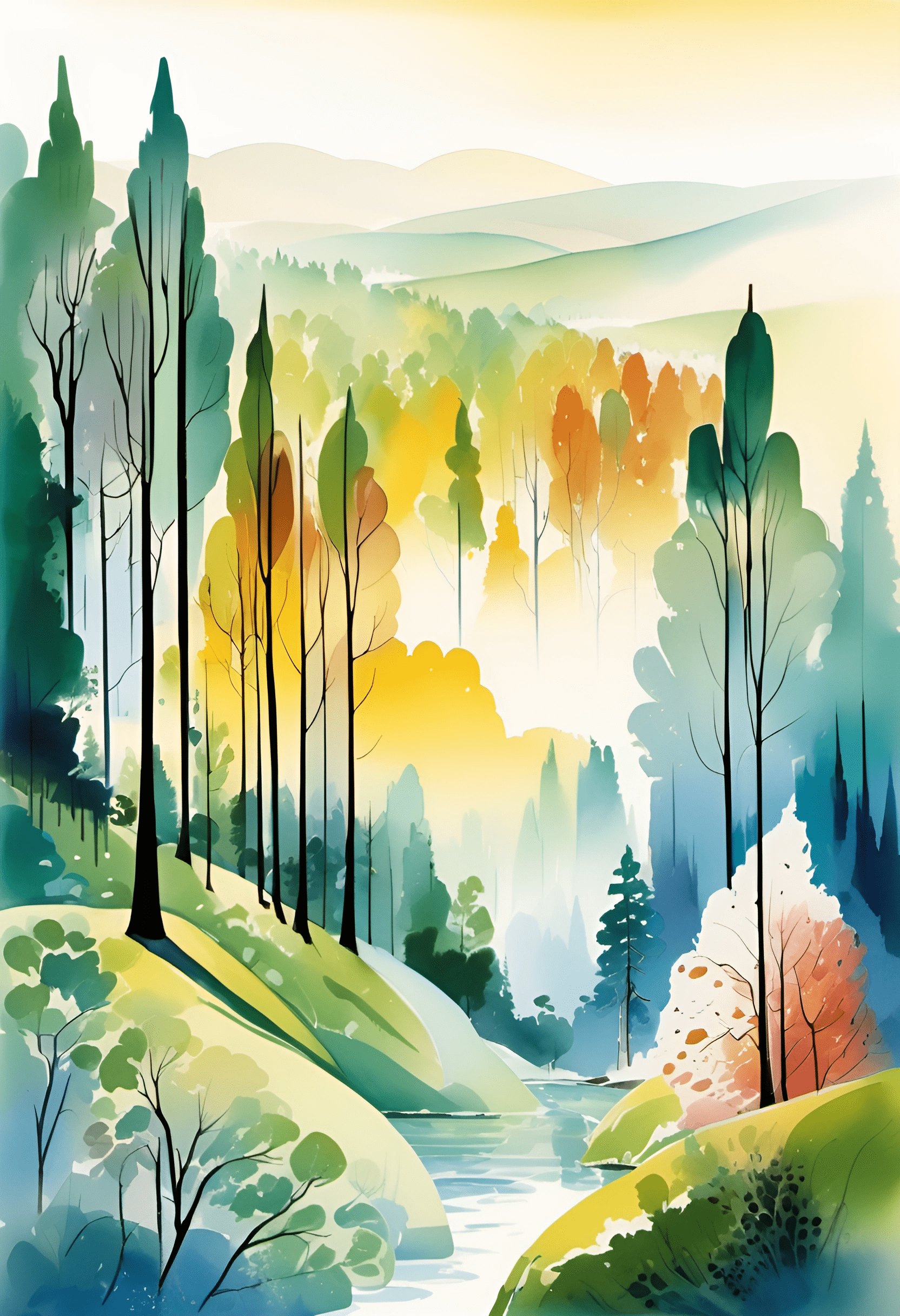 Serene Forest Landscape - Free Download - AI Scribbles