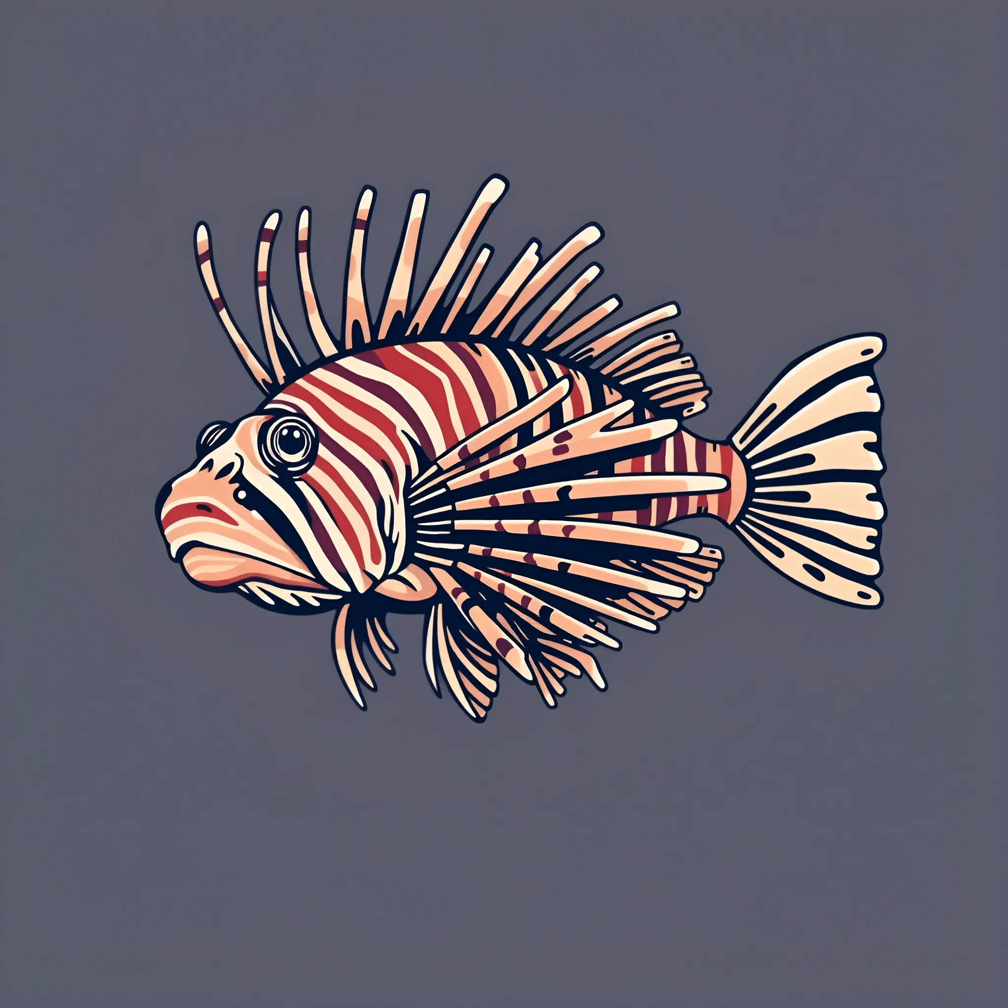 Illustrated Lionfish Design - Free Download - AI Scribbles
