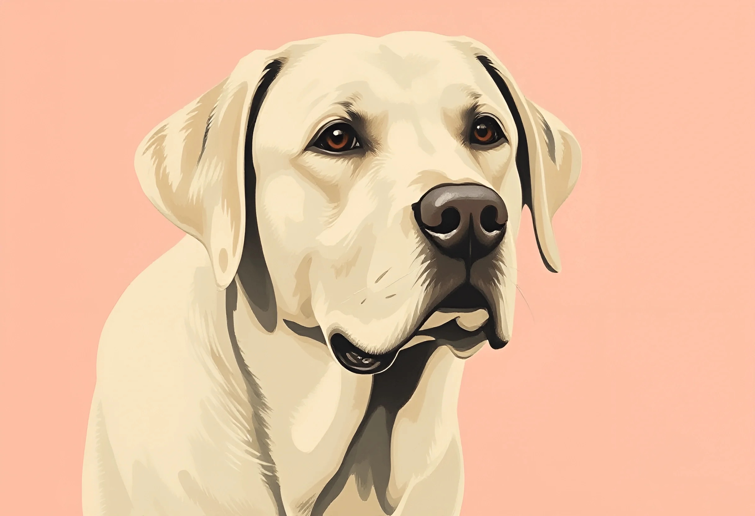 Realistic Yellow Labrador Portrait - Free Download - AI Scribbles