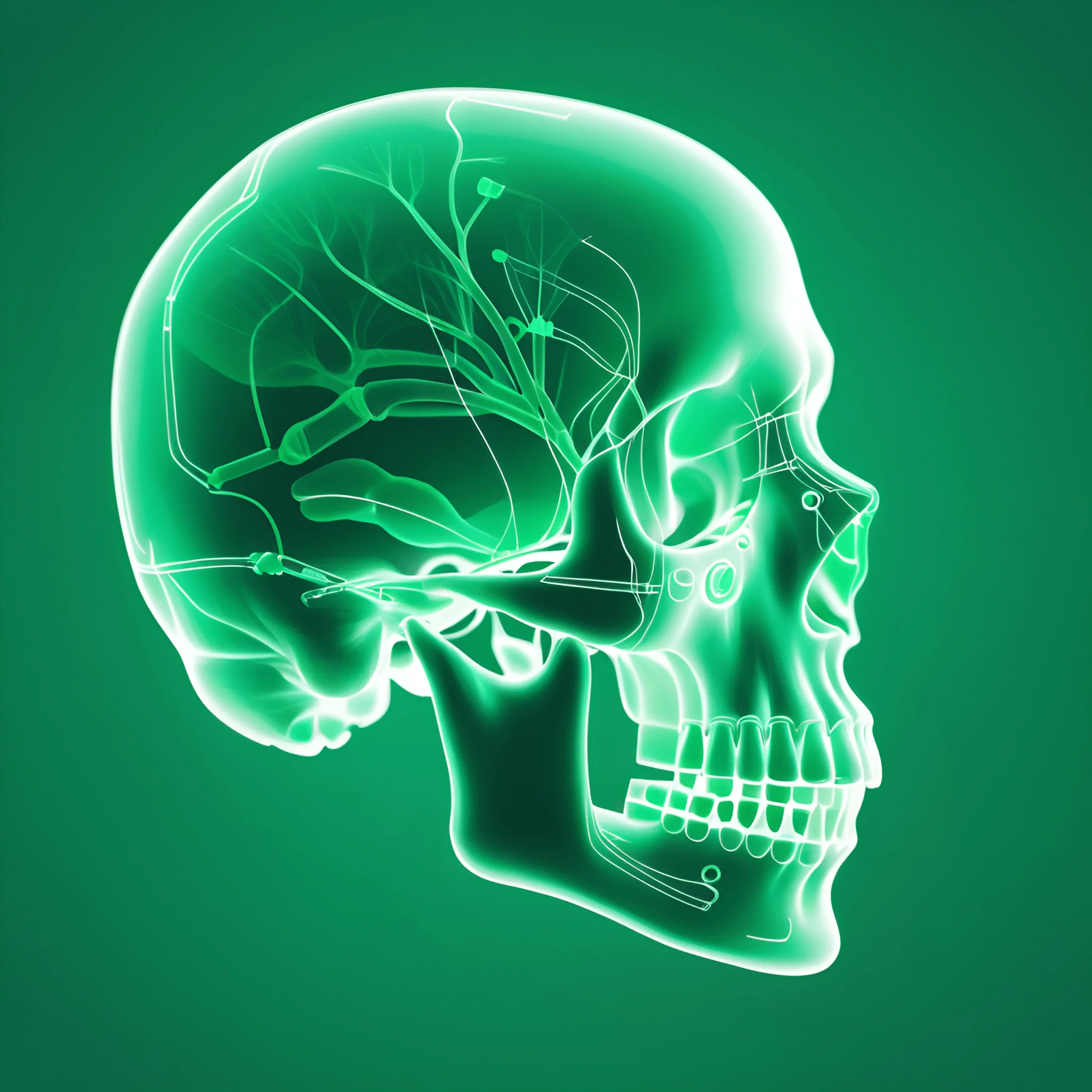 Glowing Transparent Human Skull Illustration - Free Download - AI Scribbles