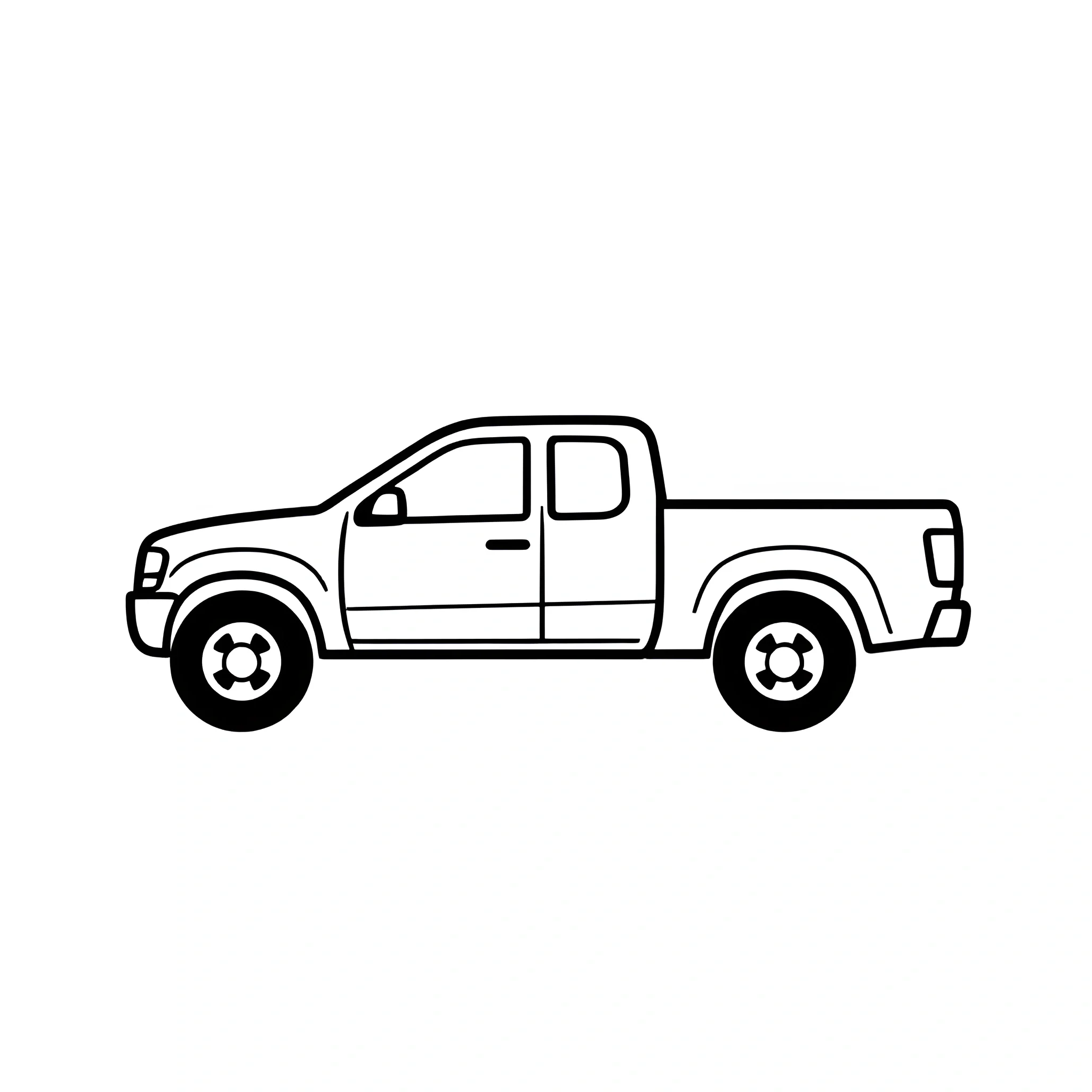 Black and White Pickup Truck Outline - Free Download - AI Scribbles