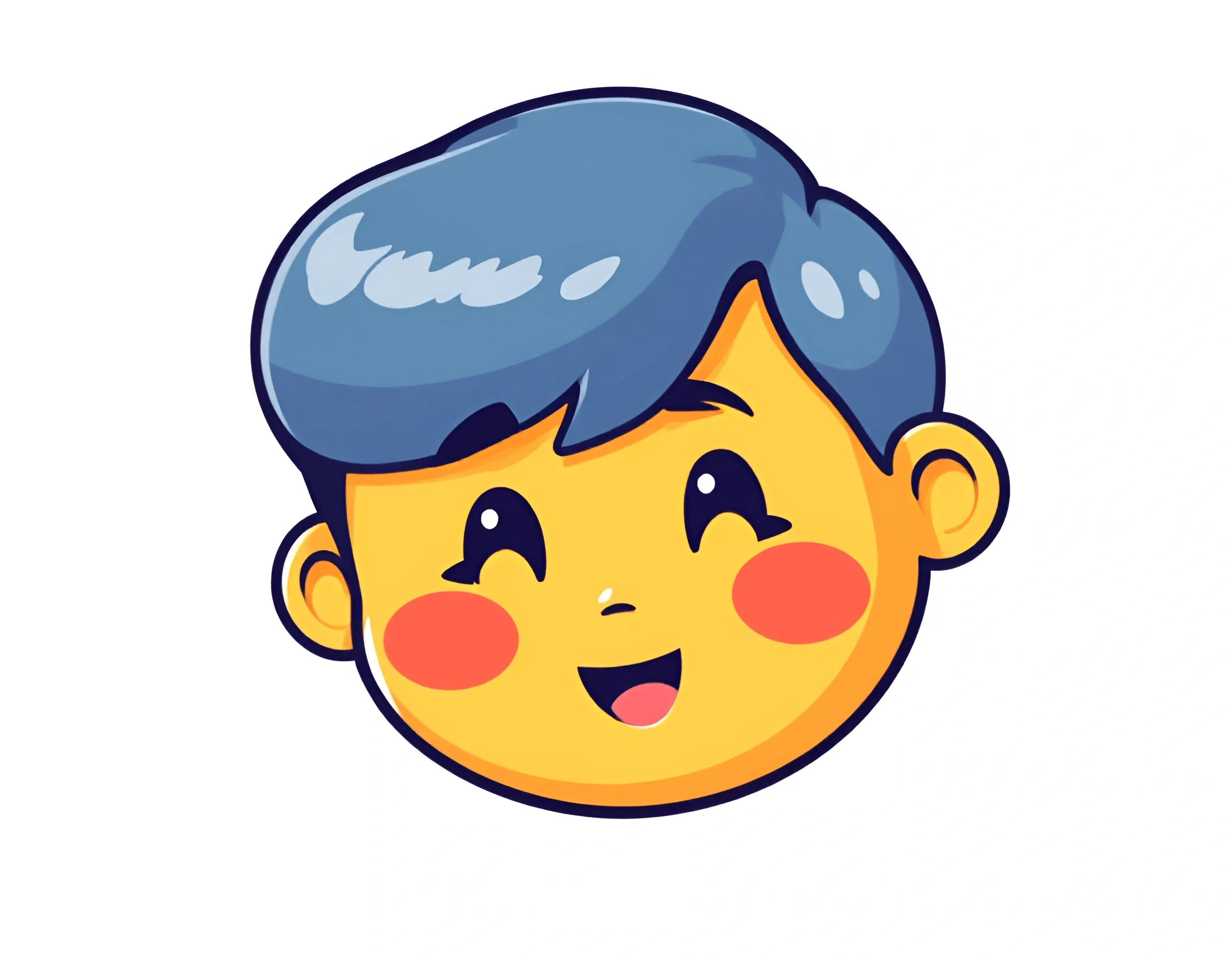 Cartoon Smiling Boy Face Illustration - Free Download - AI Scribbles