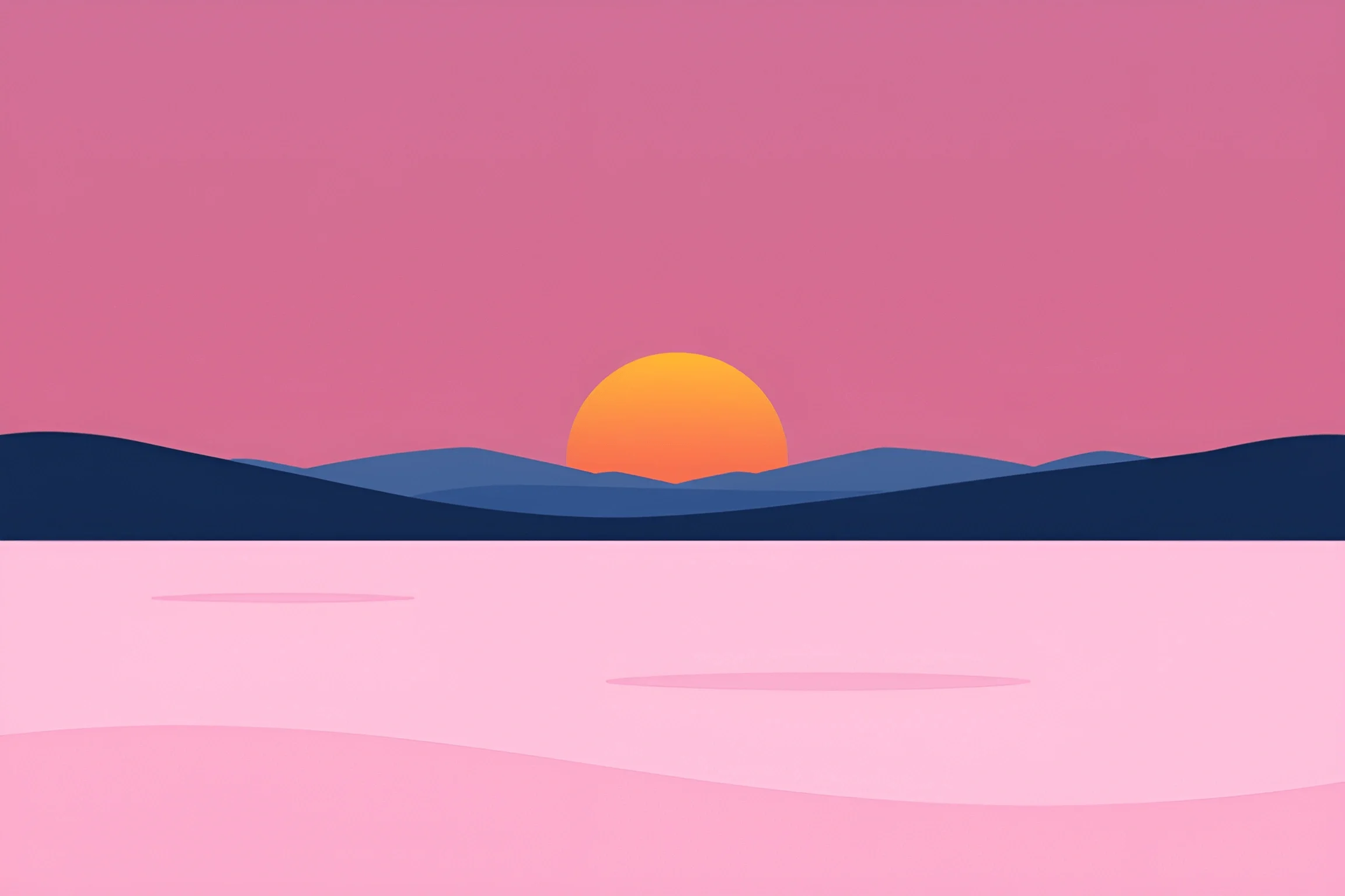 Minimalist Sunset Over Water - Free Download - AI Scribbles