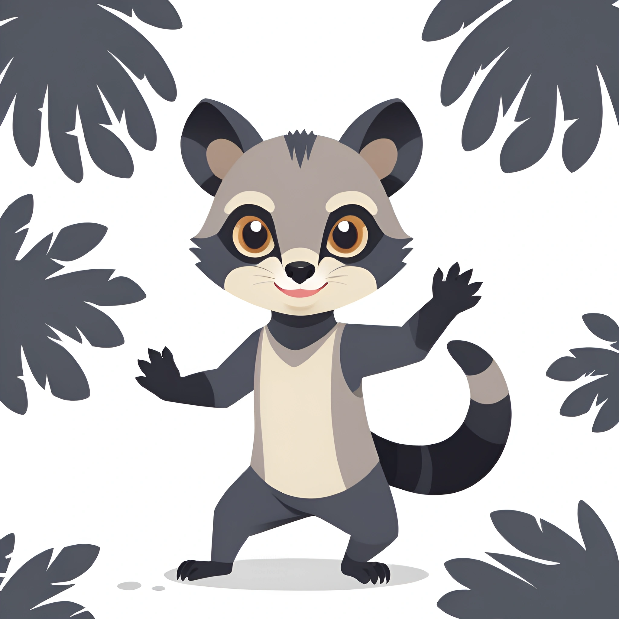 Cute Cartoon Raccoon Character - Free Download - AI Scribbles