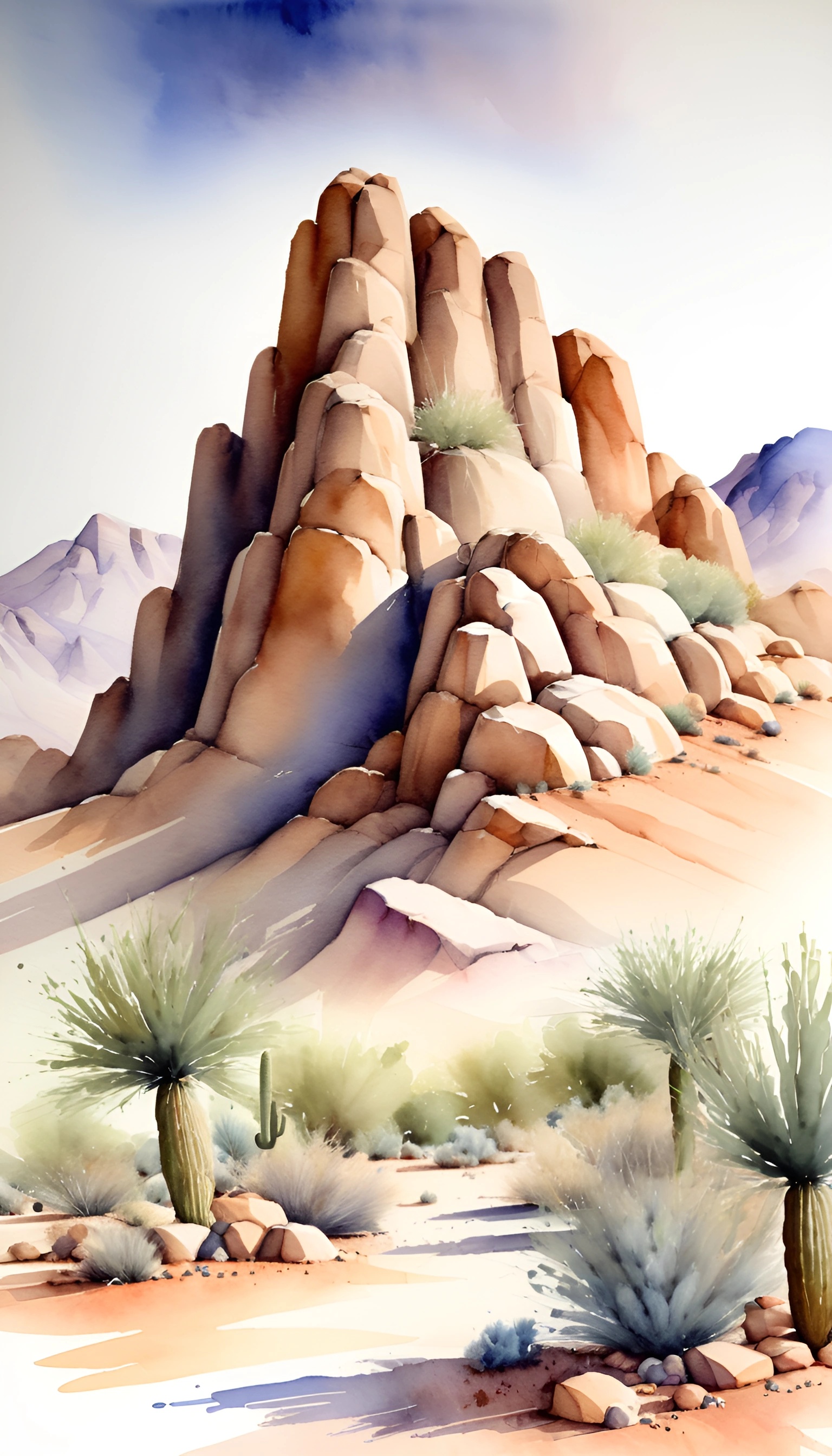 Desert Landscape with Rocky Mountains - Free Download - AI Scribbles