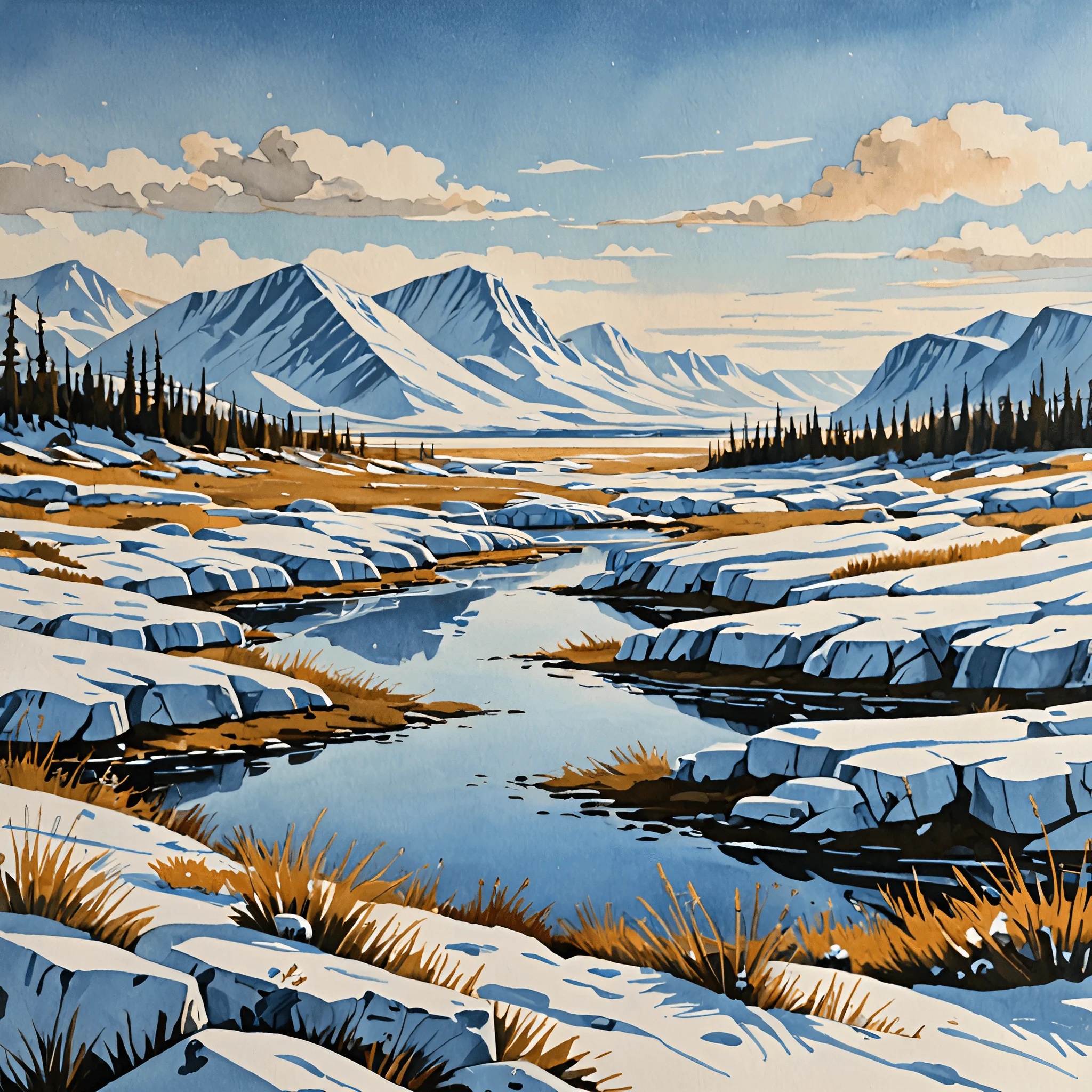 Serene Mountain Landscape with Reflective River - Free Download - AI ...