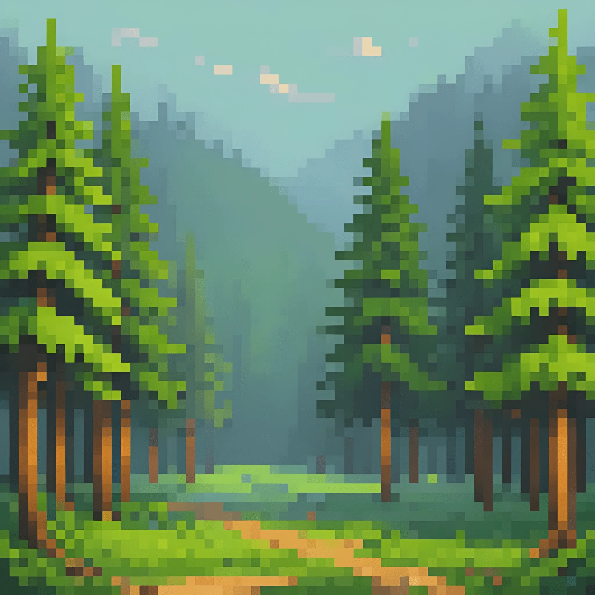 Pixel Art Forest Landscape - Free Download - AI Scribbles