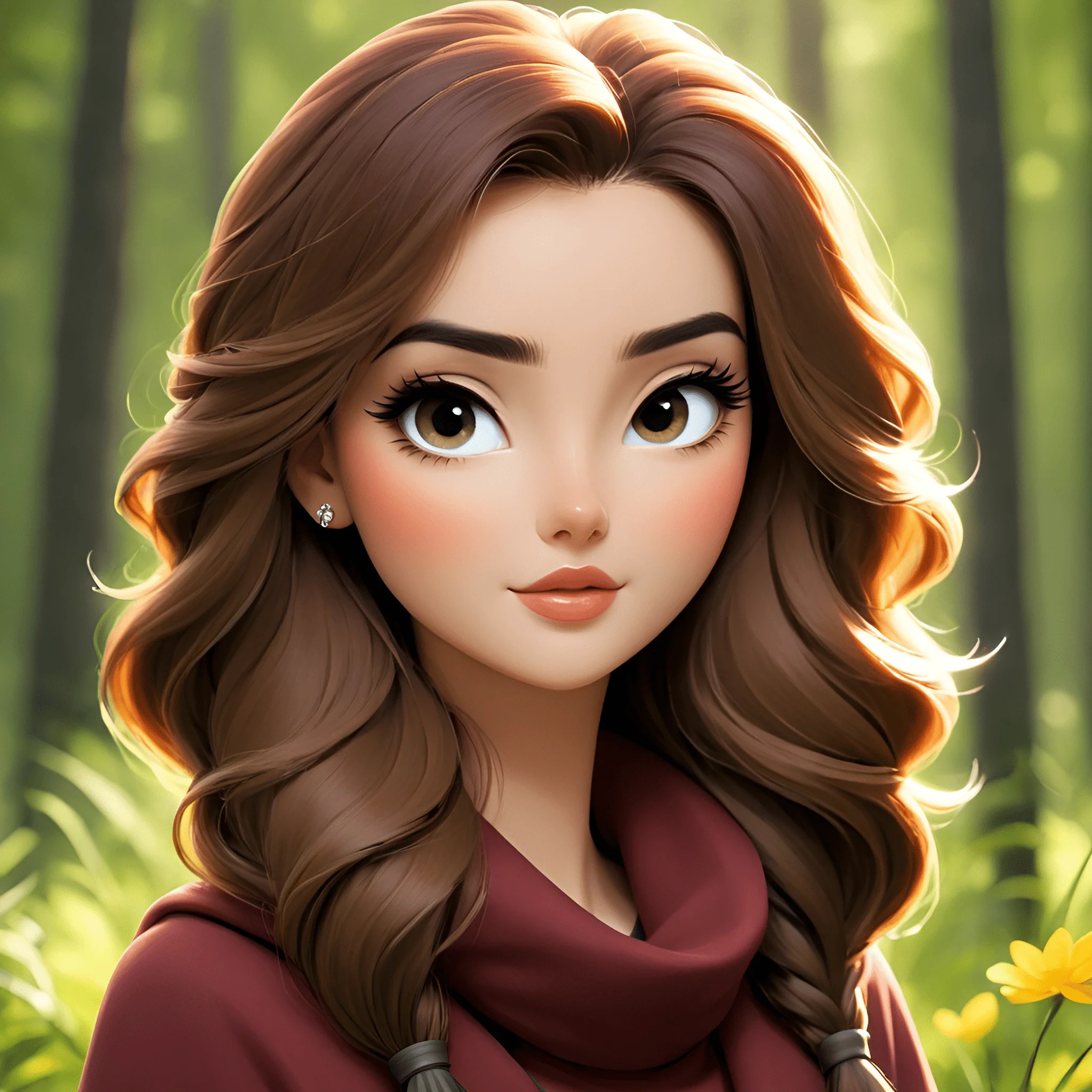 Young Woman with Brown Hair in Forest Background - Free Download - AI ...