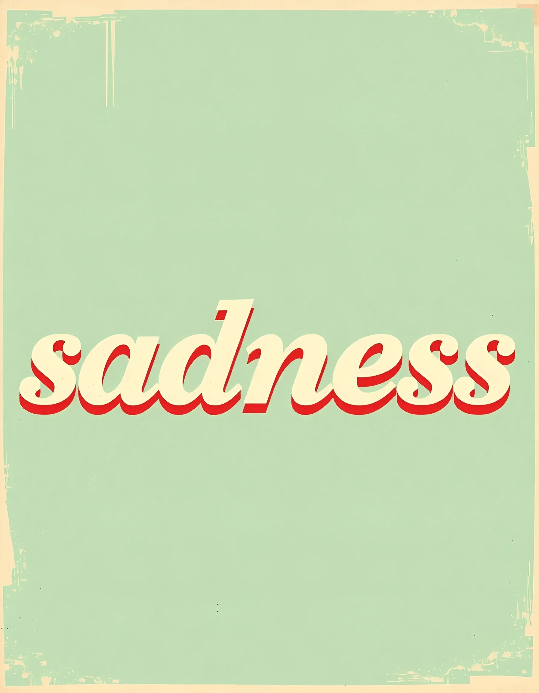 Sadness Typography Retro Typography Sadness Text - Free Download - AI Scribbles