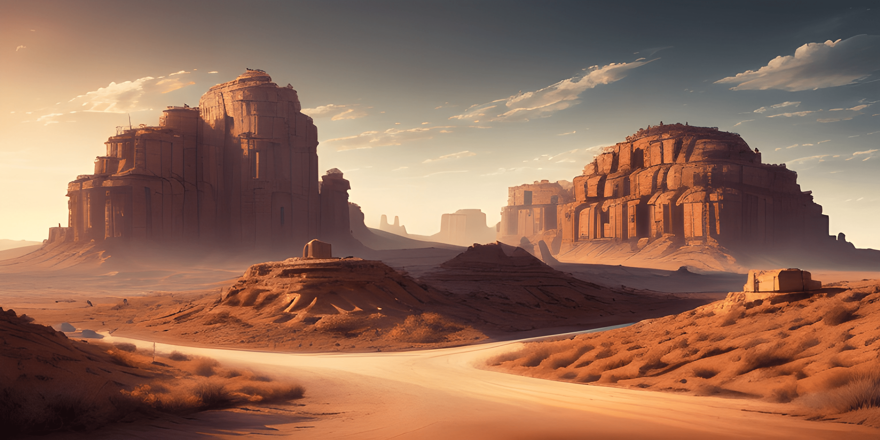 Desert Monument at Dusk - Free Download - AI Scribbles