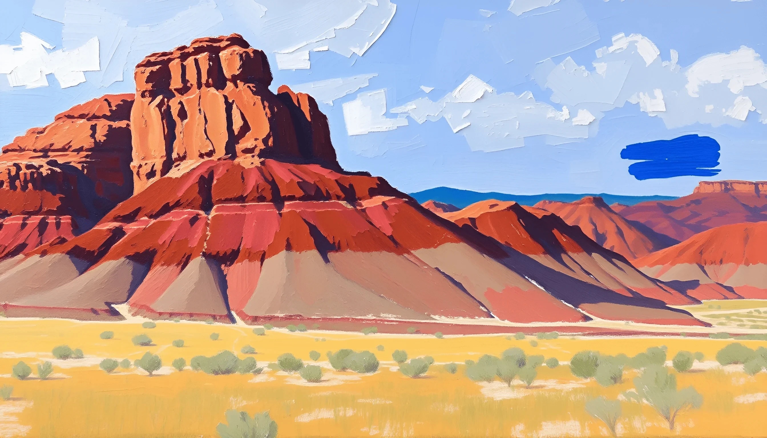 Red Rock Desert Landscape Painting - Free Download - AI Scribbles