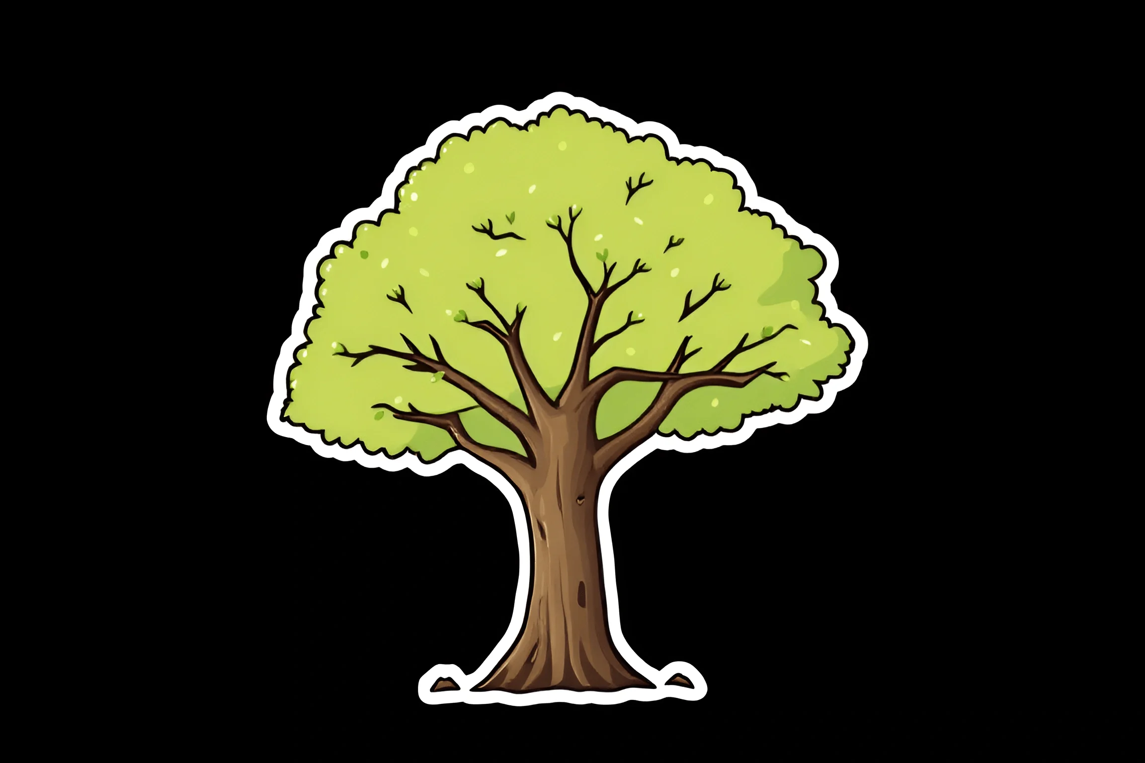 Cartoon Style Tree Illustration - Free Download - AI Scribbles