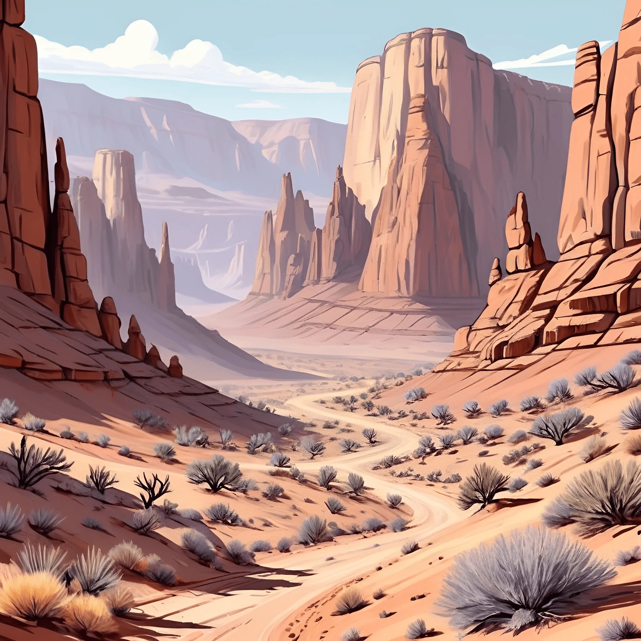 Desert Canyon Landscape - Free Download - AI Scribbles