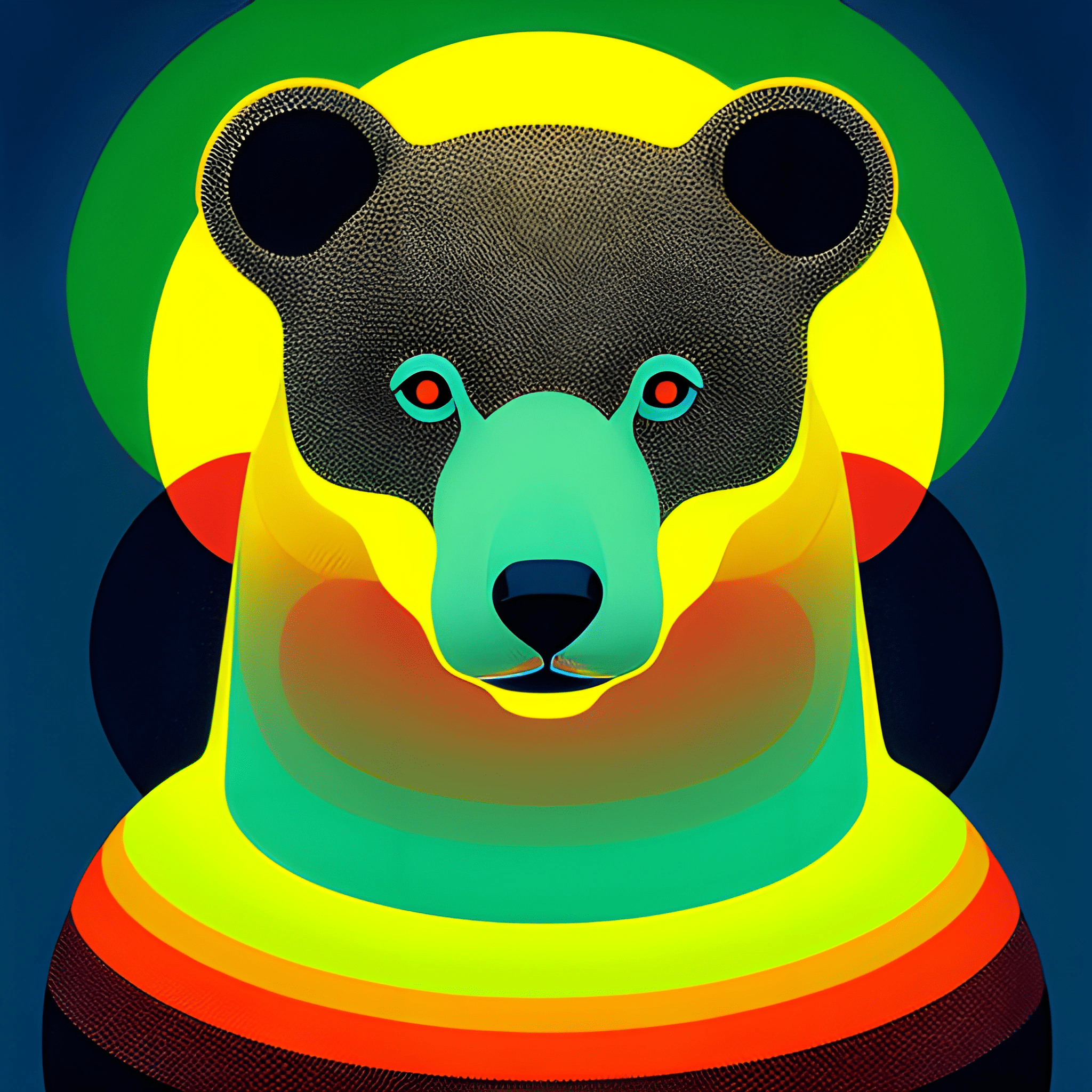 Vibrant Geometric Bear Art - Free Download - AI Scribbles
