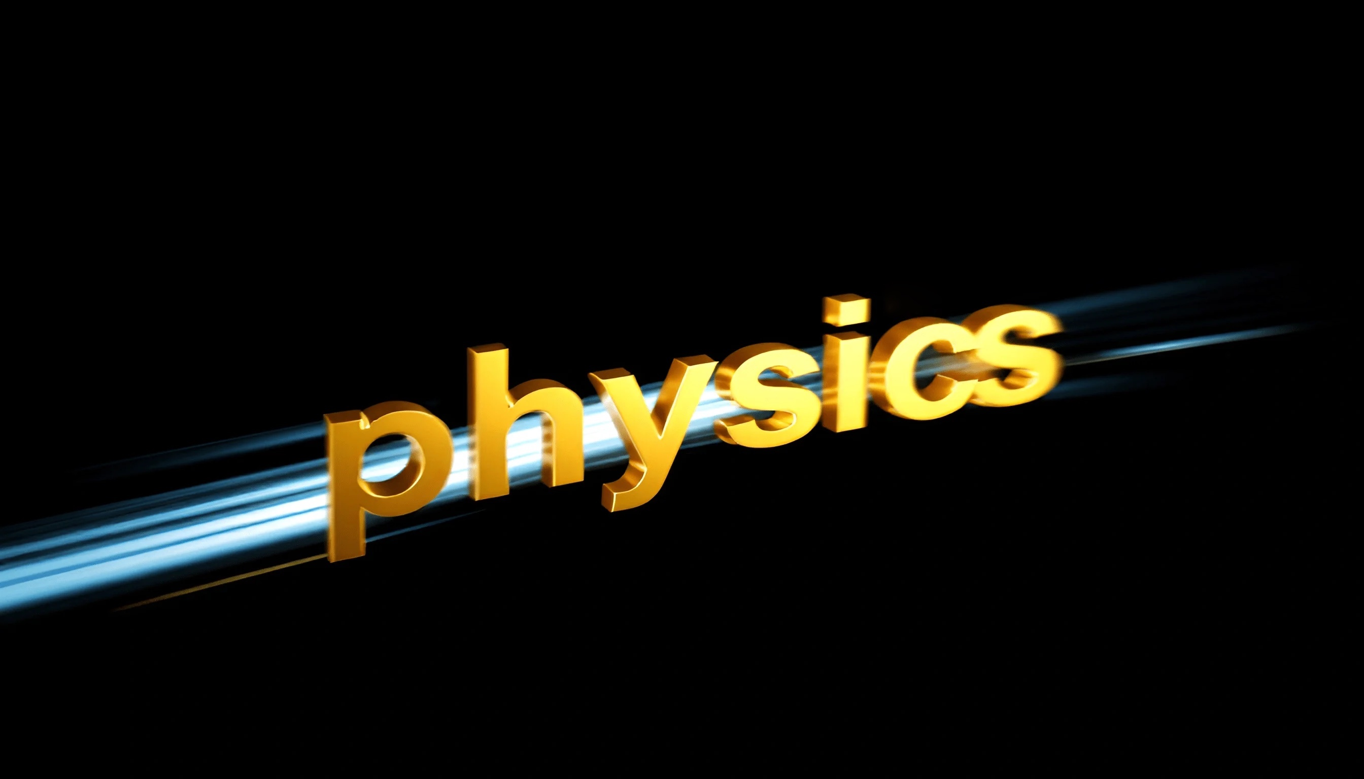 3D Gold Text 'Physics' with Light Streaks - Free Download - AI Scribbles
