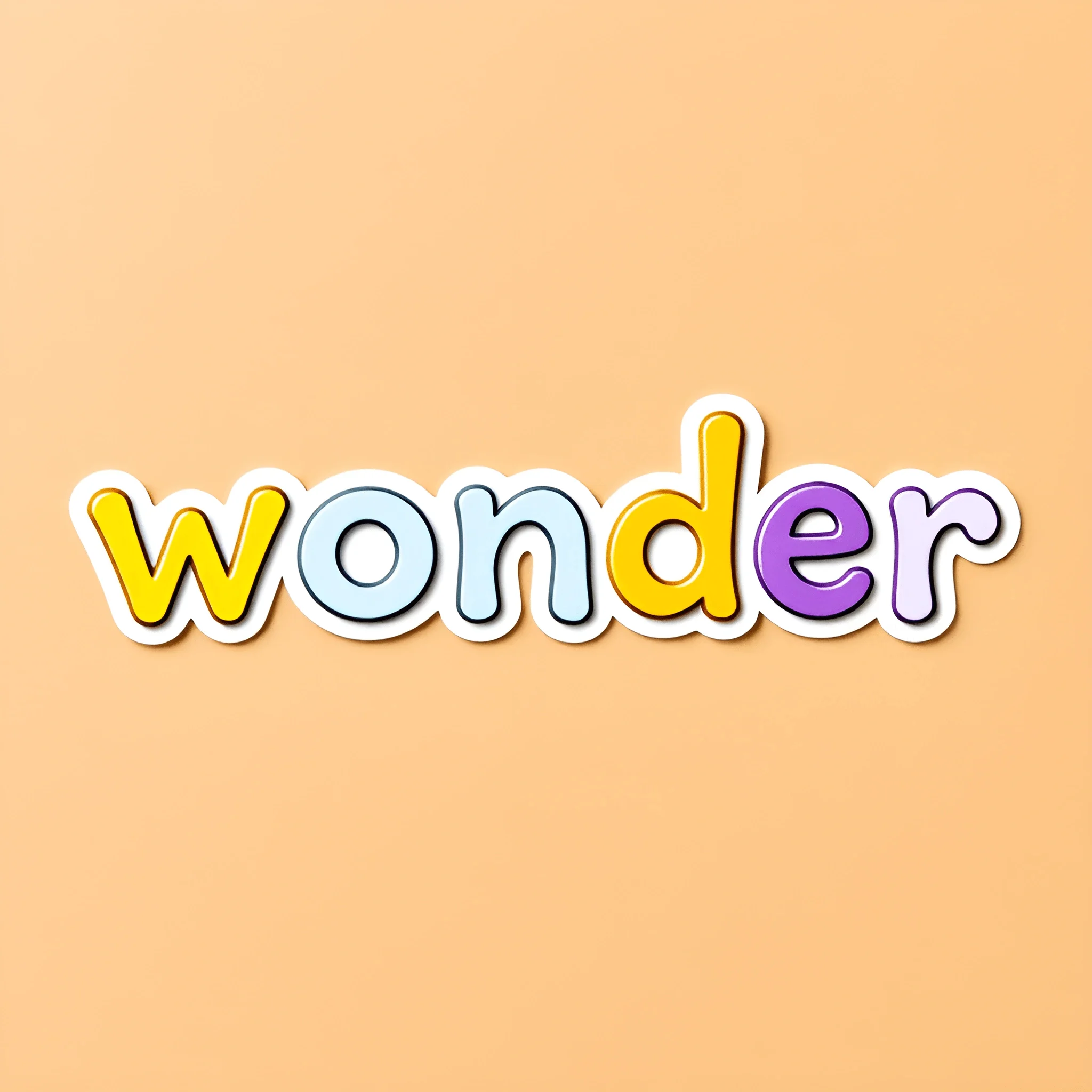Colorful Wonder Word Illustration - Free Download - AI Scribbles
