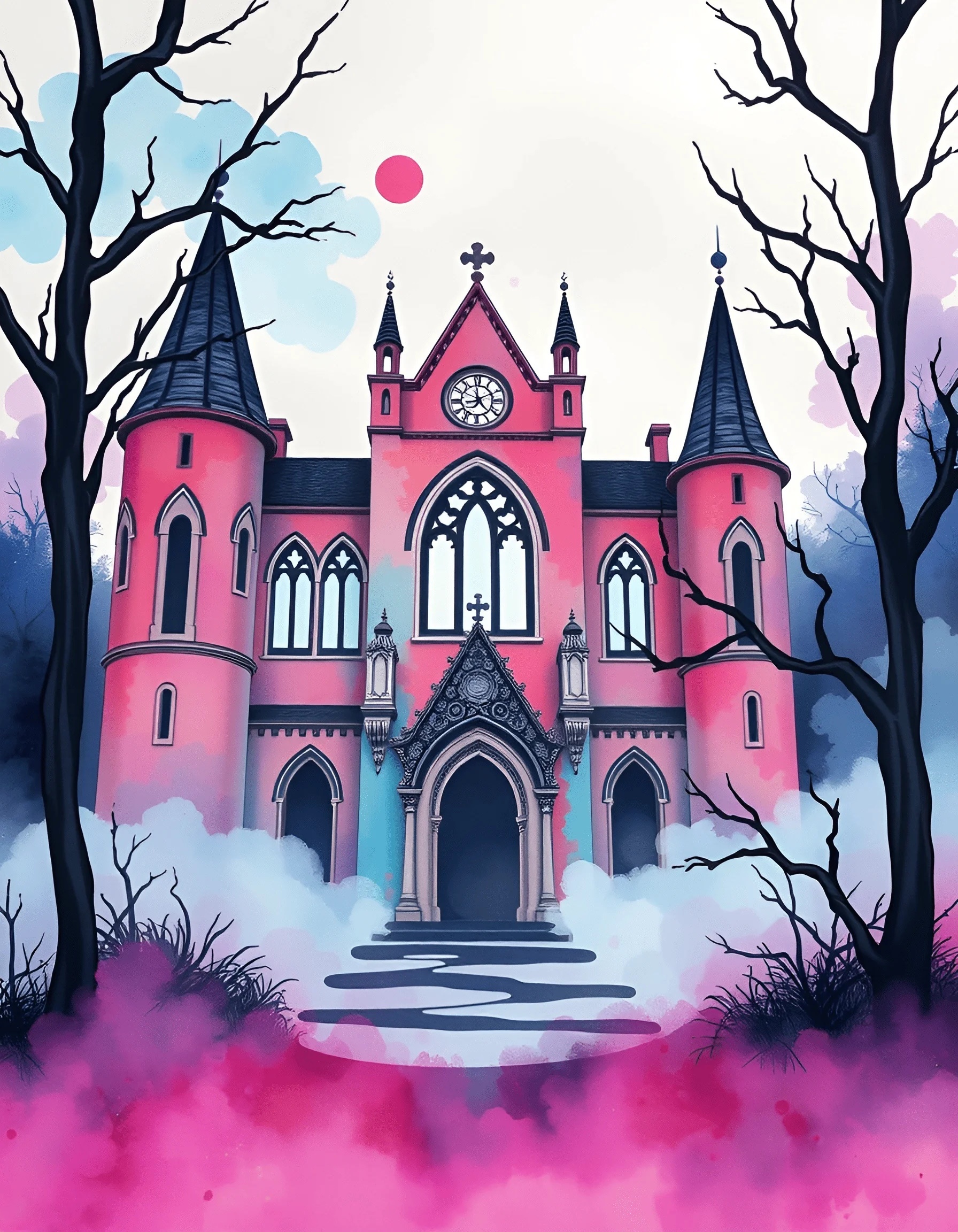 Gothic Fantasy Castle at Dusk - Free Download - AI Scribbles