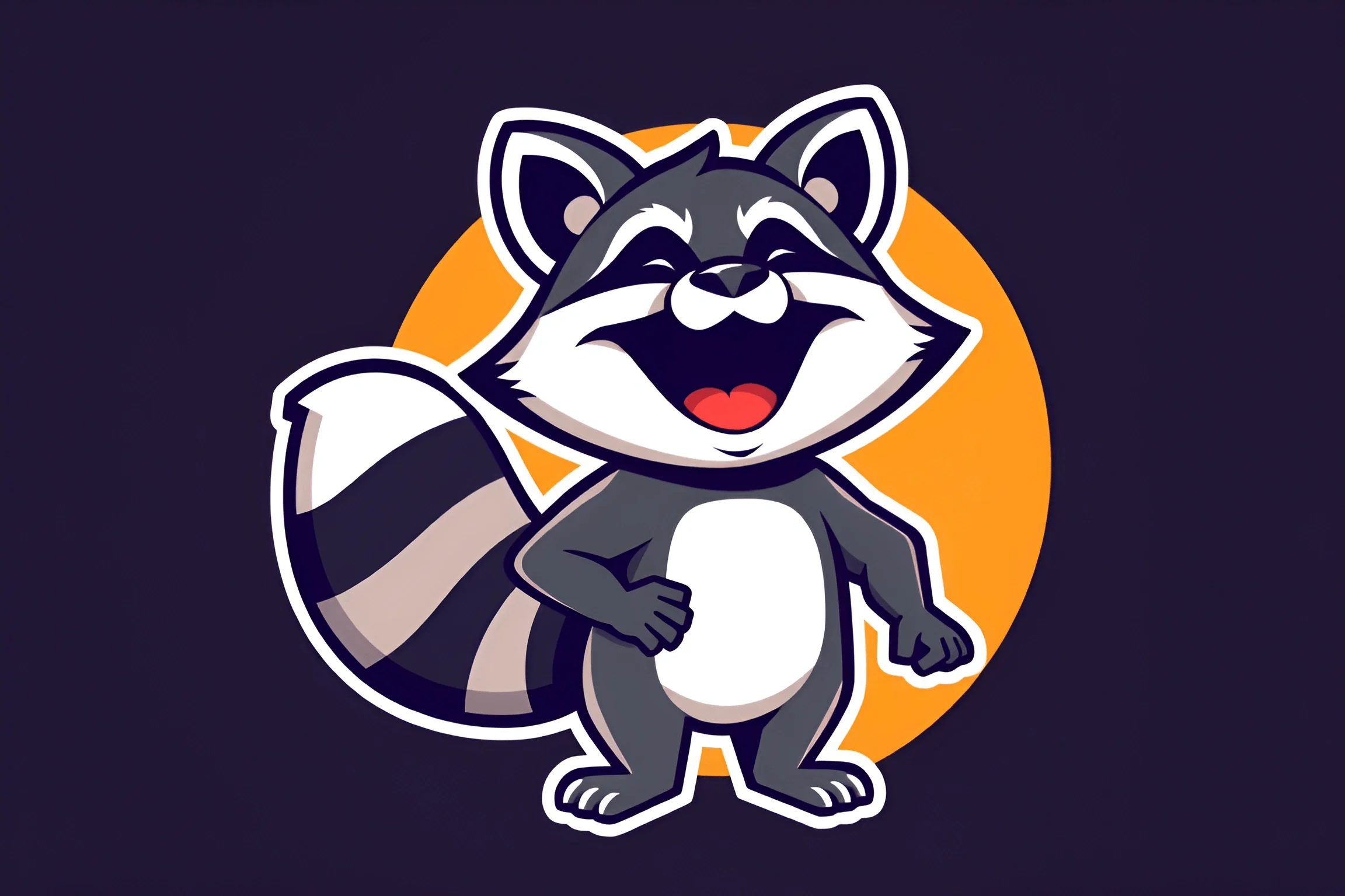 Happy Cartoon Raccoon Character Illustration - Free Download - AI Scribbles