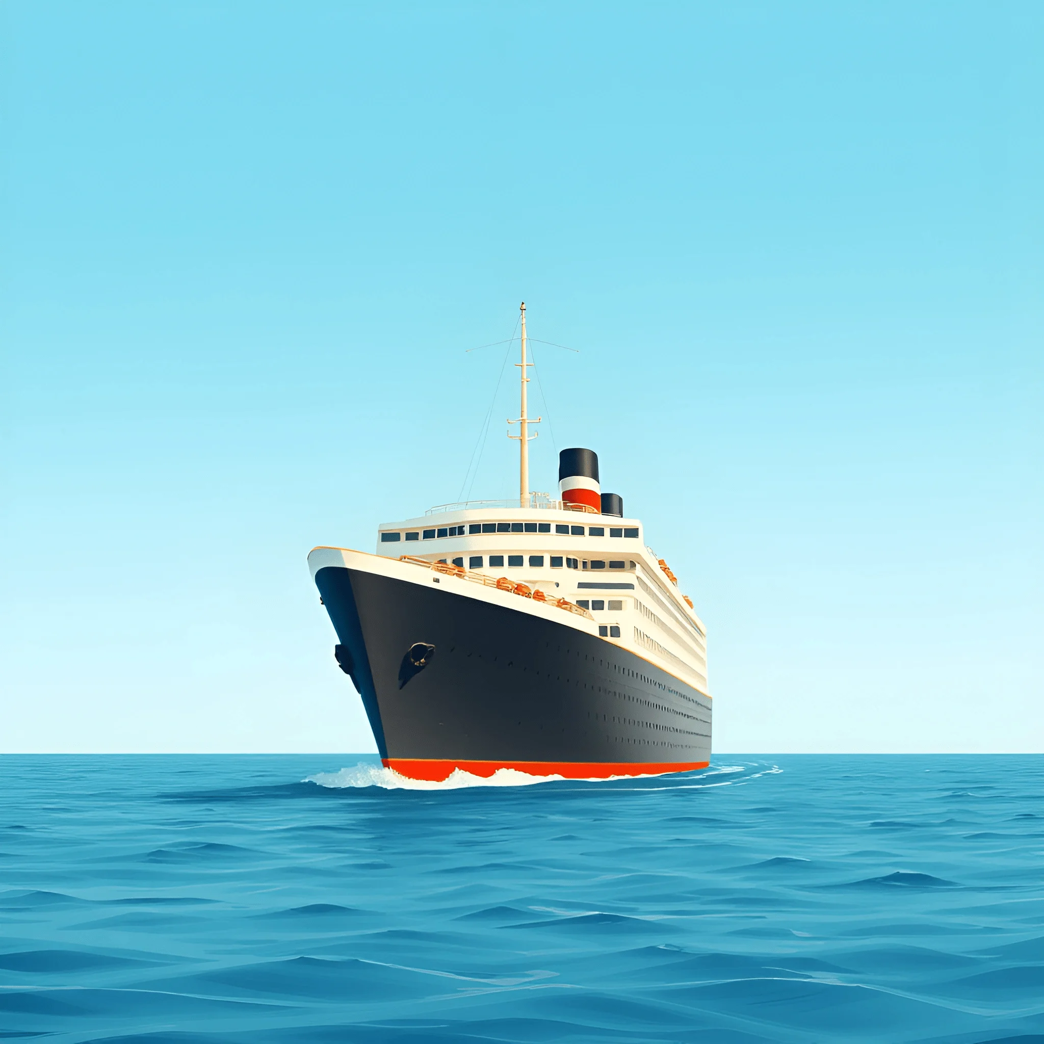Ocean Liner at Sea - Free Download - AI Scribbles