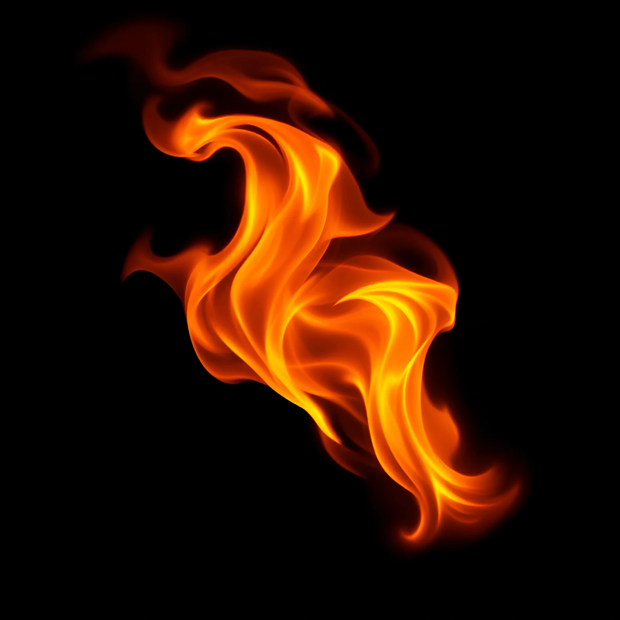 Abstract Orange Flame Shape On Black Background - Free Download - AI ...