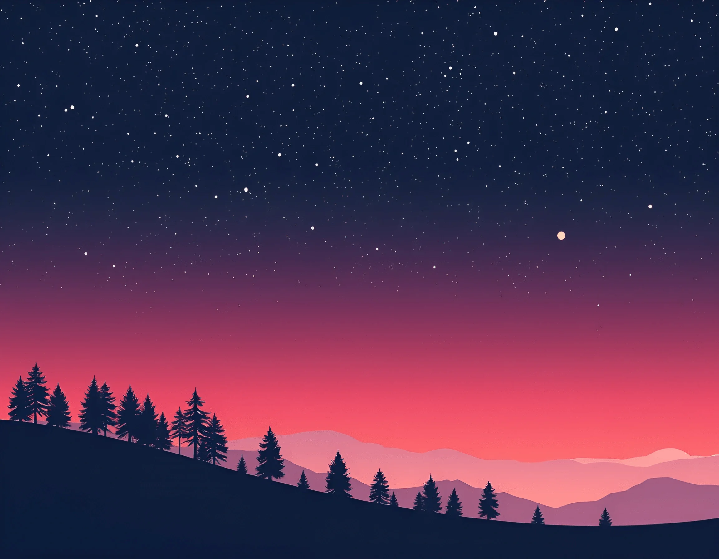 Starry Night Sky Over Silhouetted Mountains - Free Download - AI Scribbles