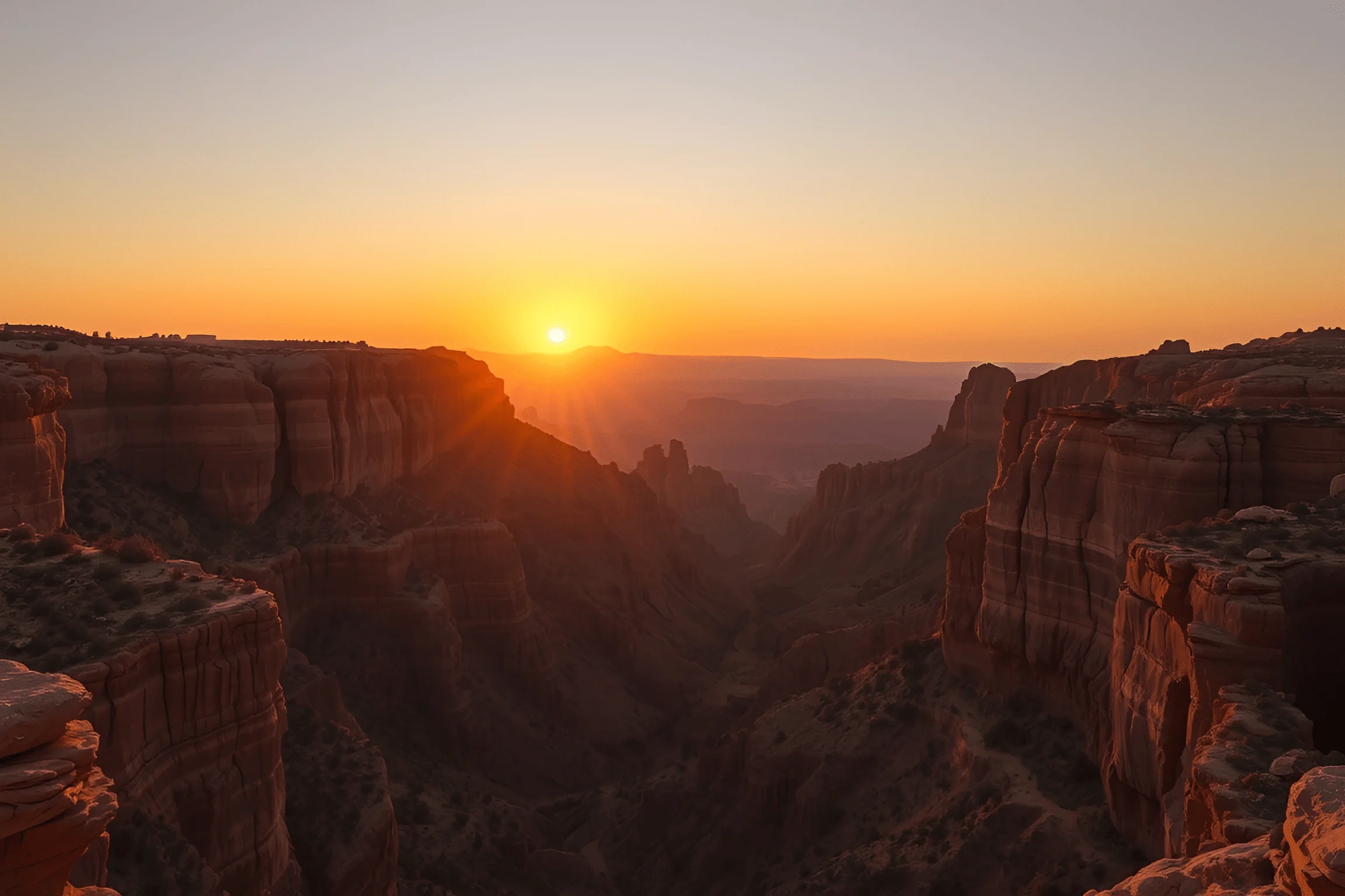 Sunset Over Canyon Landscape - Free Download - AI Scribbles