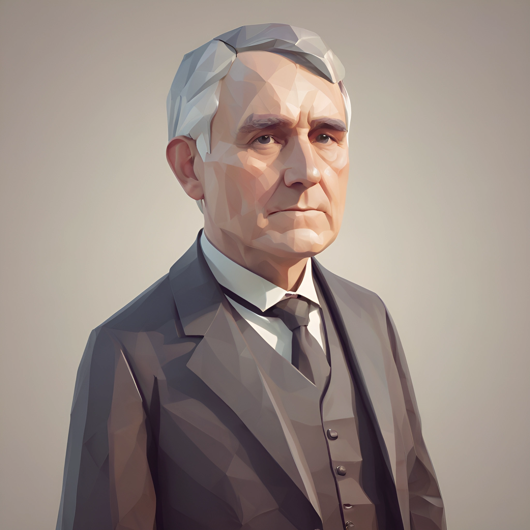 a digital painting of a man in a suit and tie