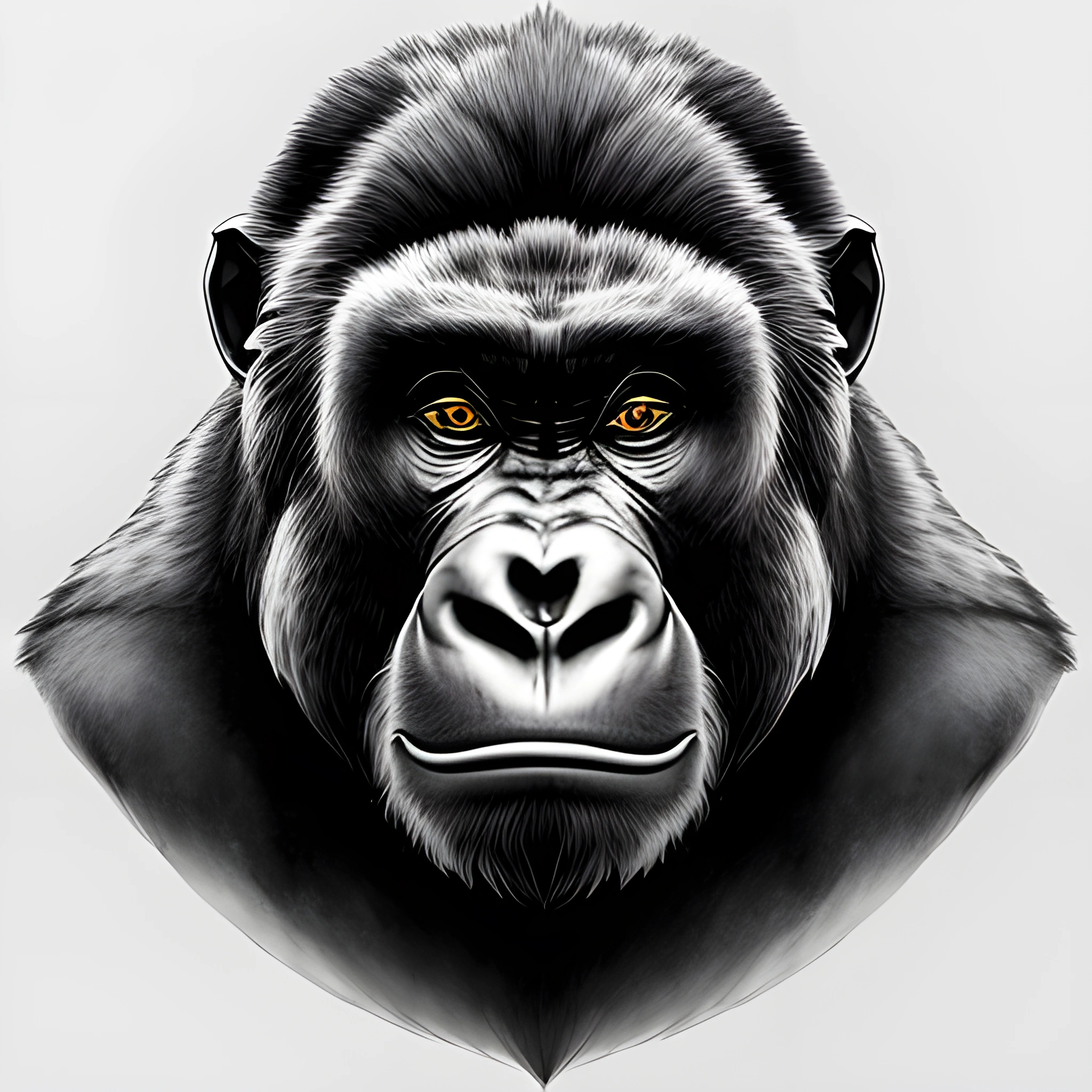 portrait of a gorilla with a serious look on his face