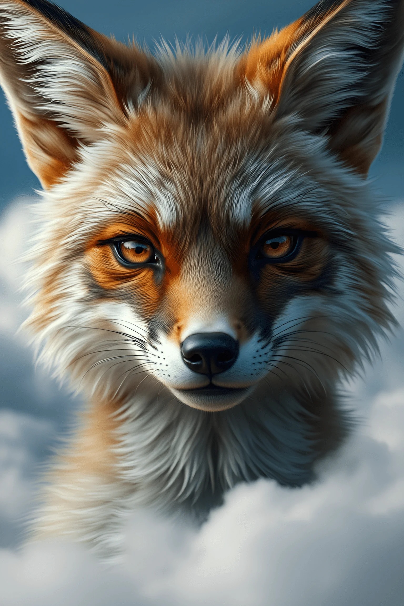 Fox Render Draw Close-Up Digital Rendering Of Fox Head - Free Download - AI Scribbles