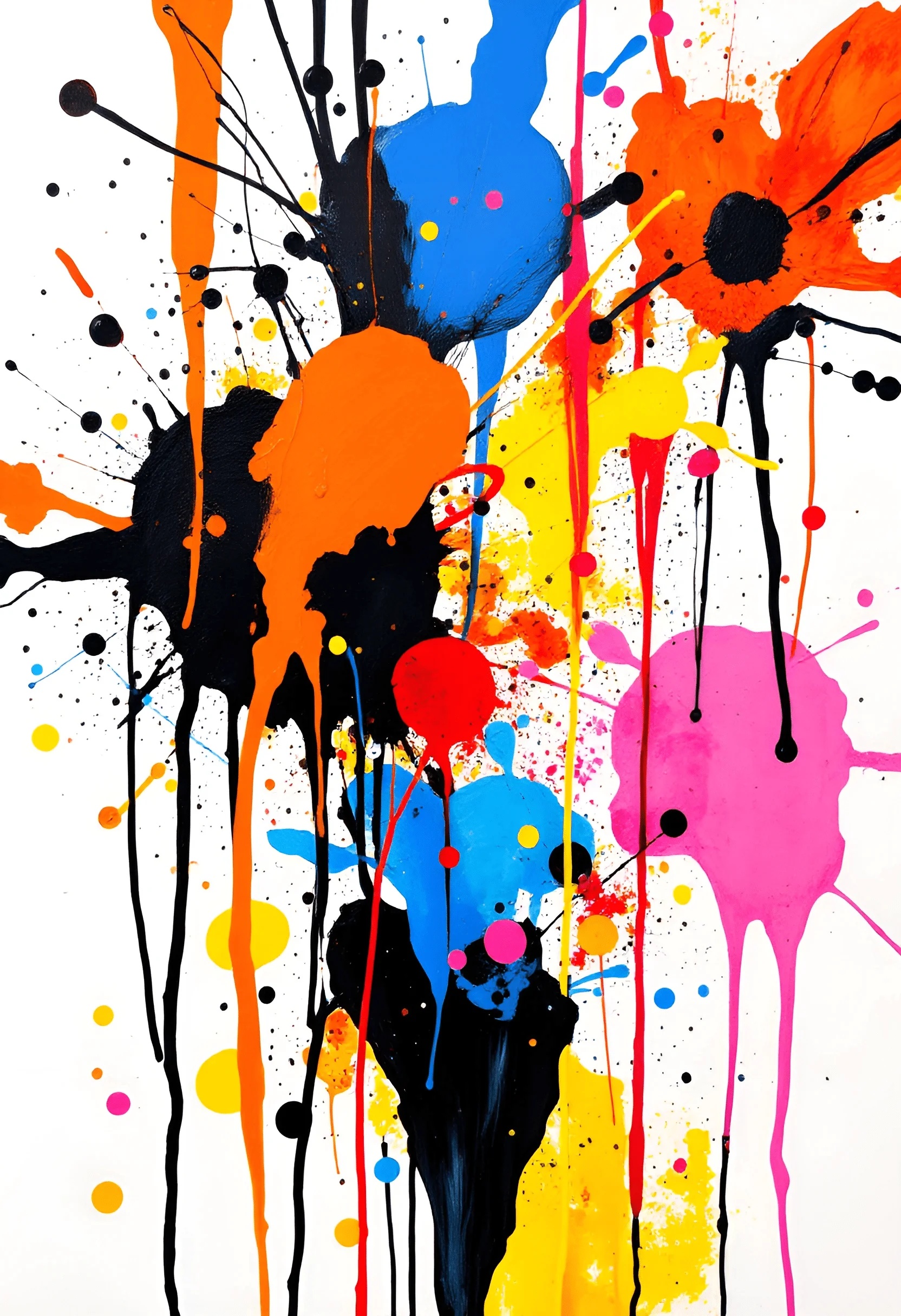 Colorful Abstract Paint Splatter Art - Free Download - AI Scribbles