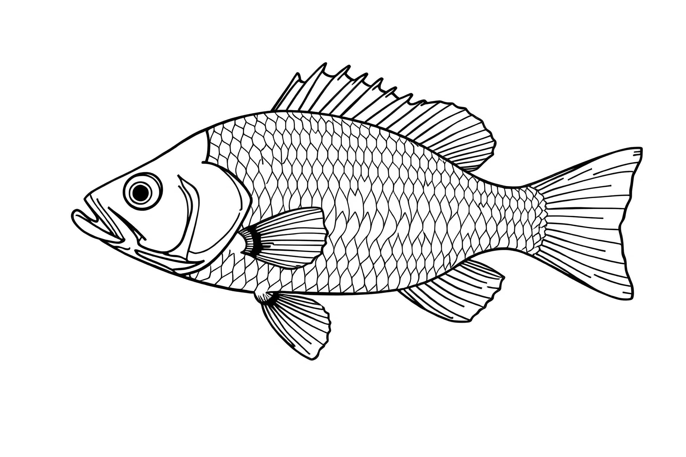 Detailed Black and White Illustration of a Fish - Free Download - AI ...