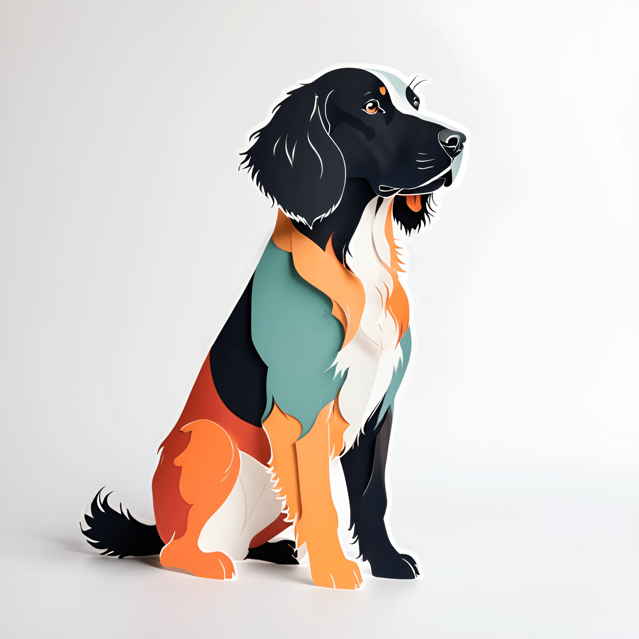 Colorful Papercraft Dog Art - Free Download - AI Scribbles