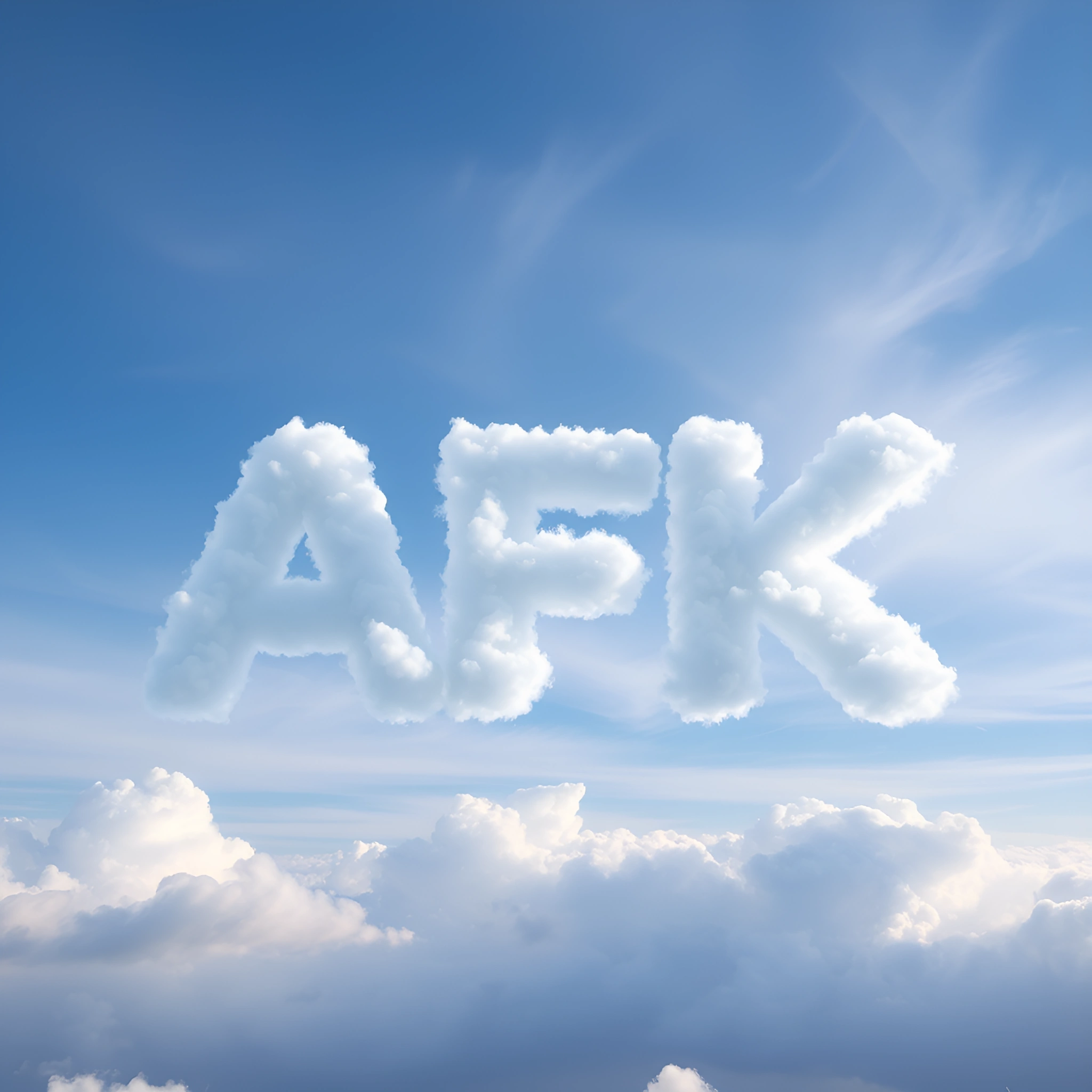 AFK Text Formed by Clouds in Blue Sky - Free Download - AI Scribbles