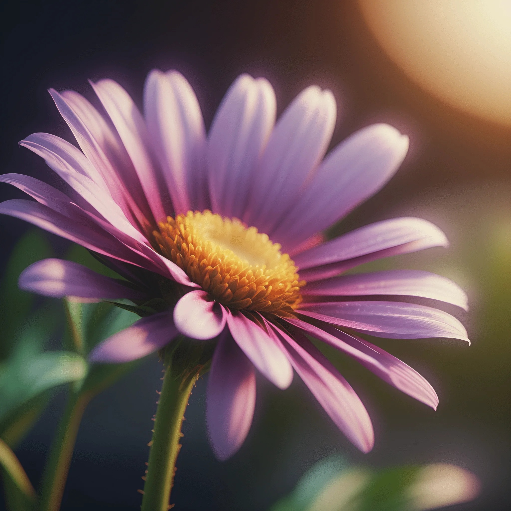 Delicate Purple Daisy Flower in Soft Light - Free Download - AI Scribbles