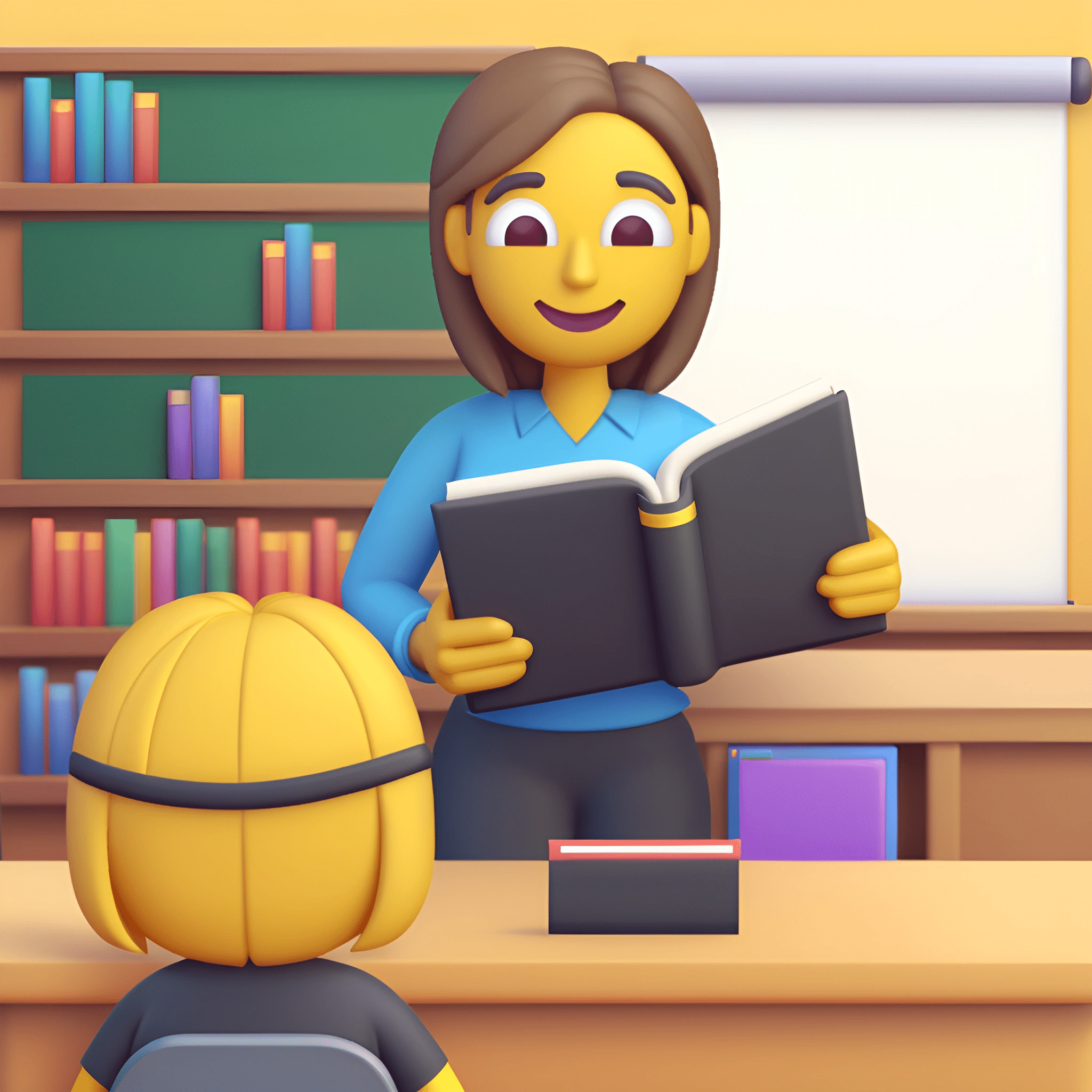 Class Read Animation Teacher Reading to Student in Classroom Animation - Free Download - AI ...