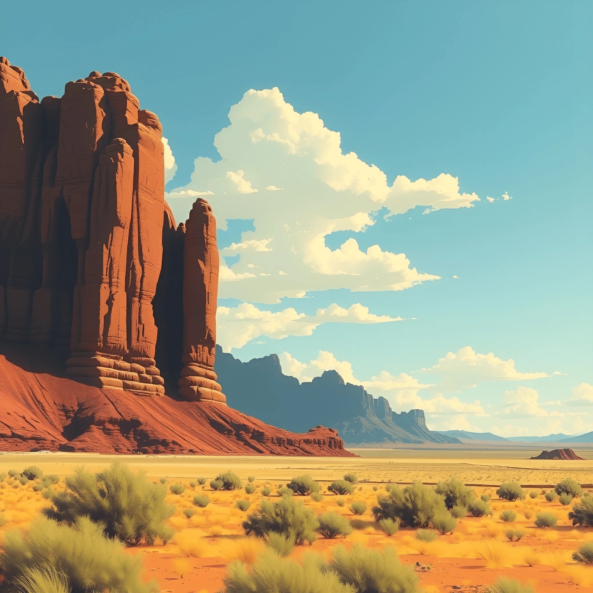 Desert Landscape with Monumental Rock Formations - Free Download - AI ...