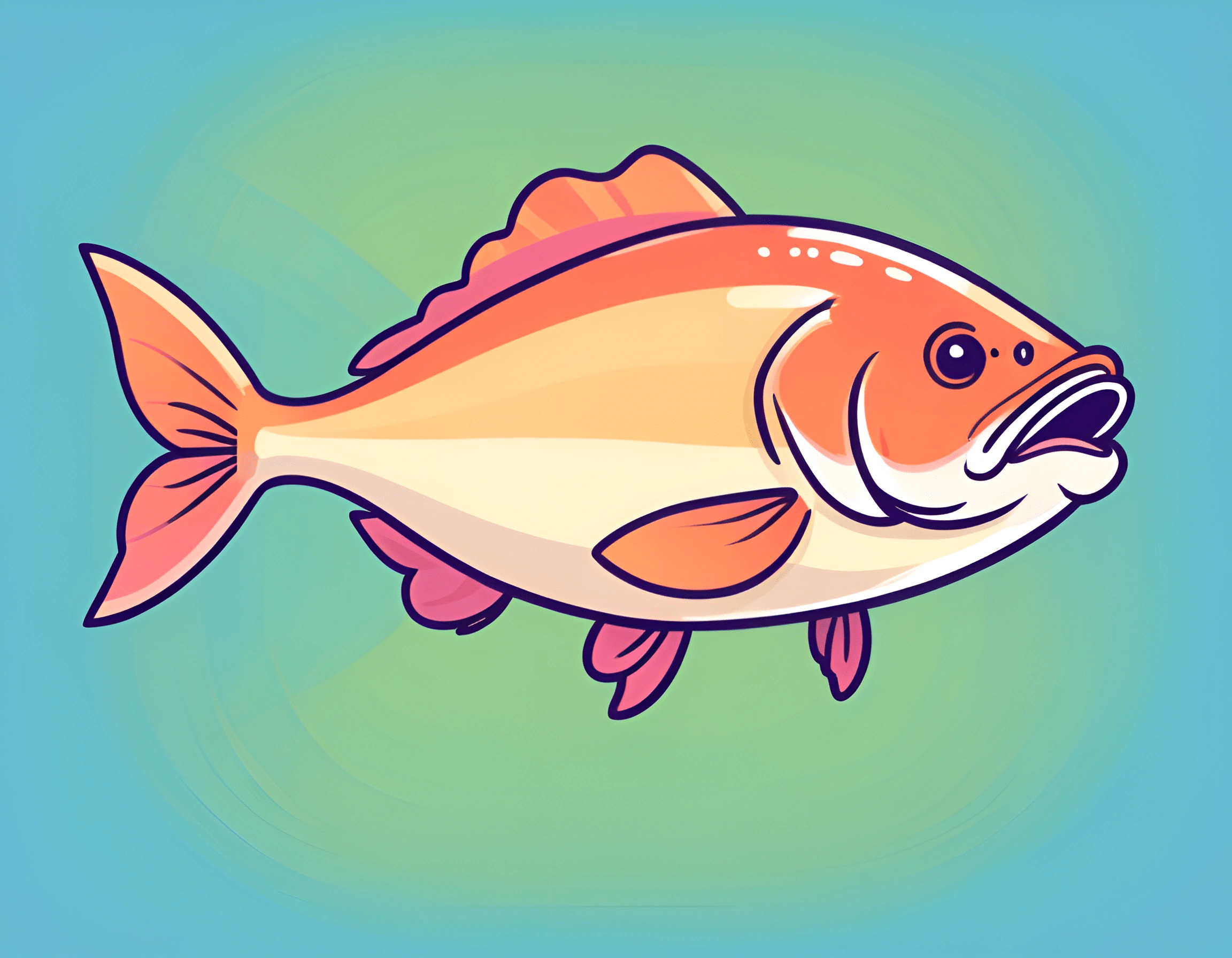 Colorful Cartoon Fish Illustration - Free Download - AI Scribbles